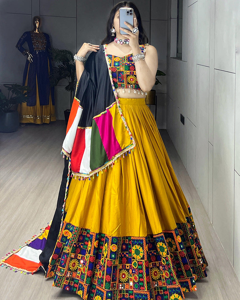 8 Color Pure Rayon Cotton Navratri Lehenga Choli - ETHNICDEAL