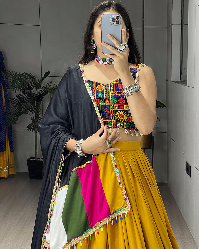 8 Color Pure Rayon Cotton Navratri Lehenga Choli - ETHNICDEAL
