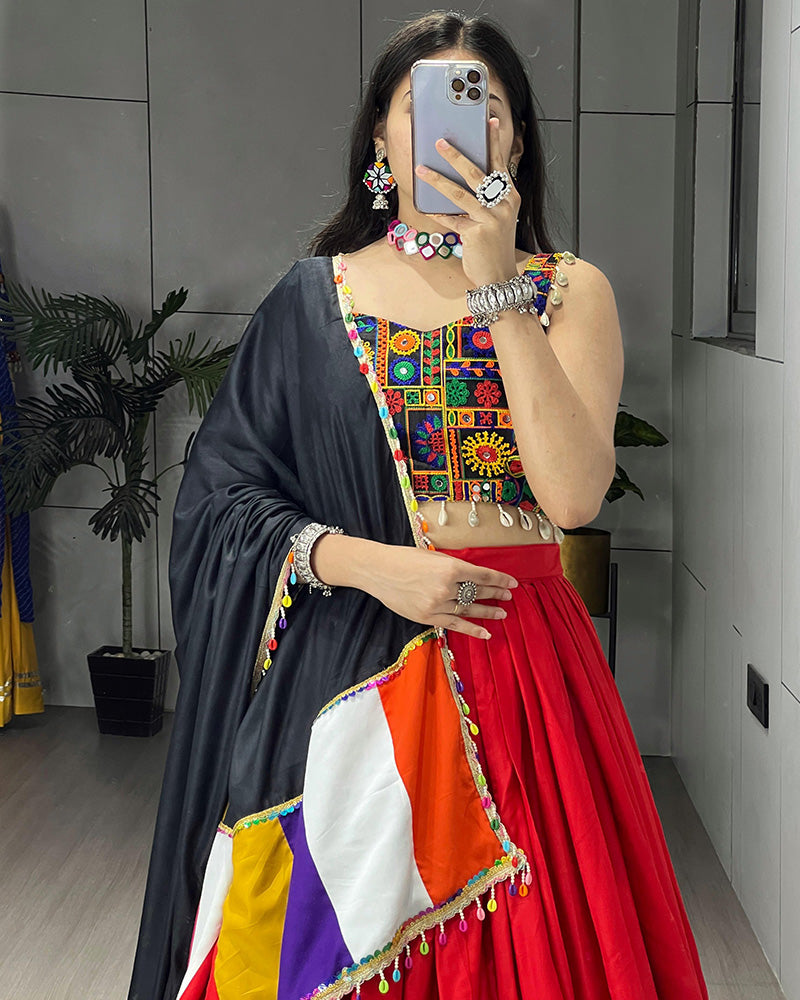 8 Color Pure Rayon Cotton Navratri Lehenga Choli - ETHNICDEAL