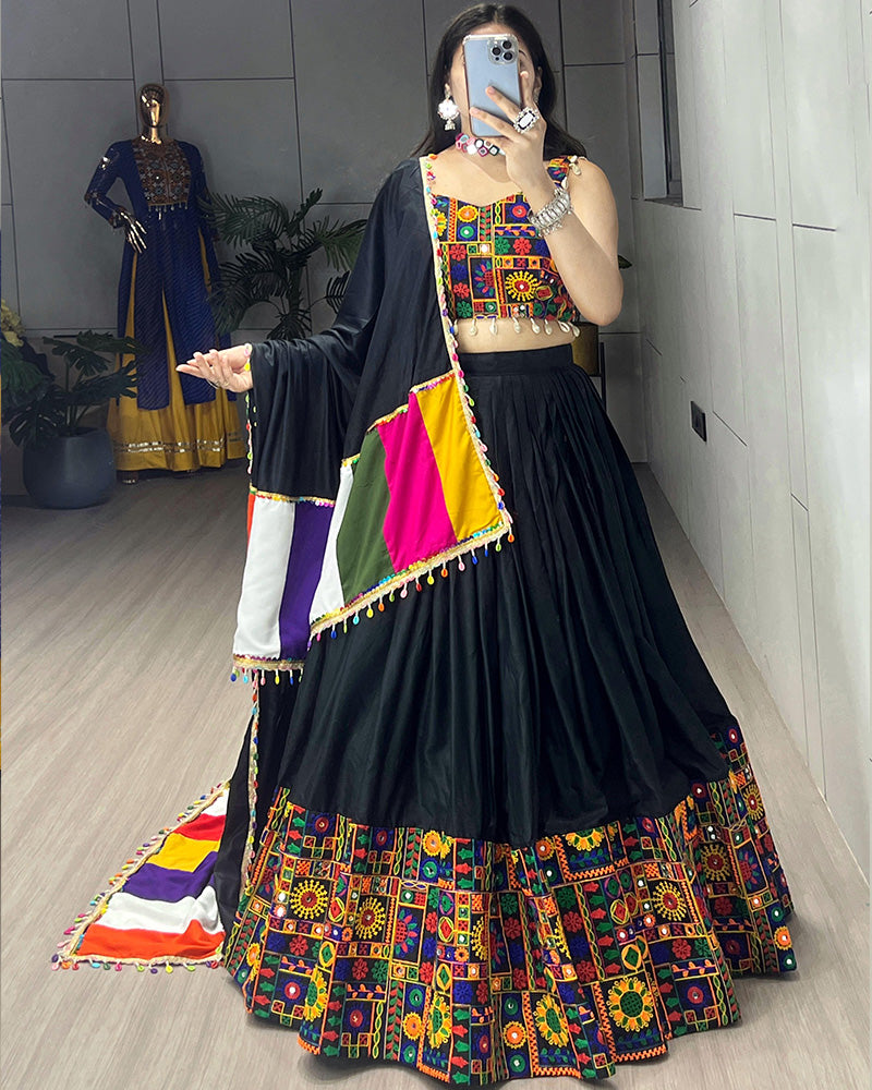 8 Color Pure Rayon Cotton Navratri Lehenga Choli - ETHNICDEAL