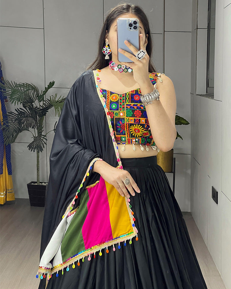 8 Color Pure Rayon Cotton Navratri Lehenga Choli - ETHNICDEAL