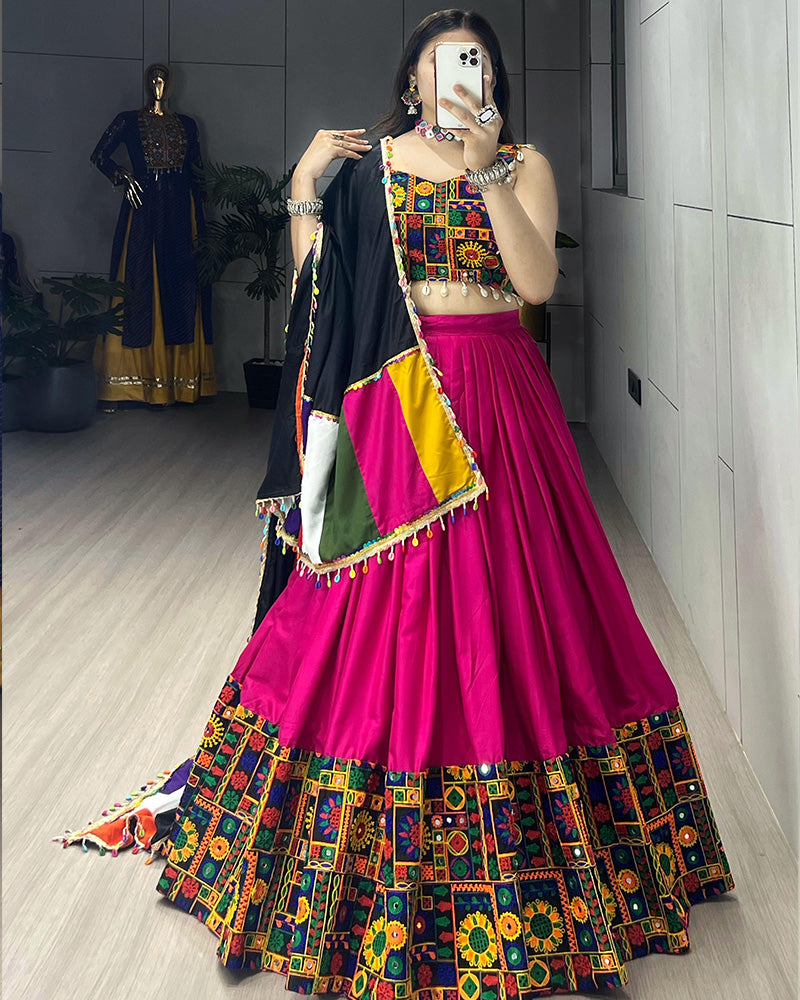 8 Color Pure Rayon Cotton Navratri Lehenga Choli - ETHNICDEAL
