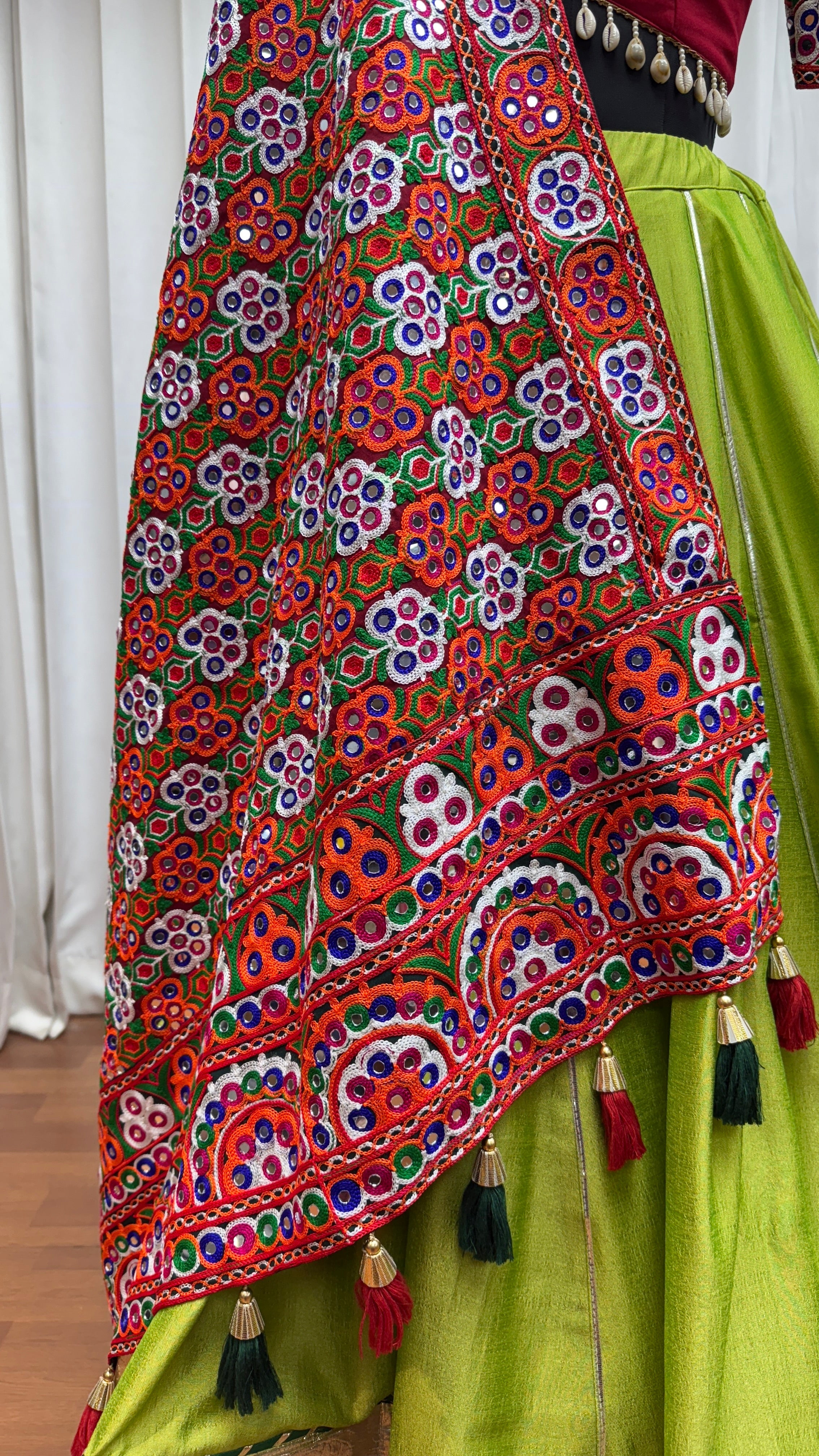 Fluorescent Green Stylish Designer Navratri Special Lehenga Choli - ETHNICDEAL