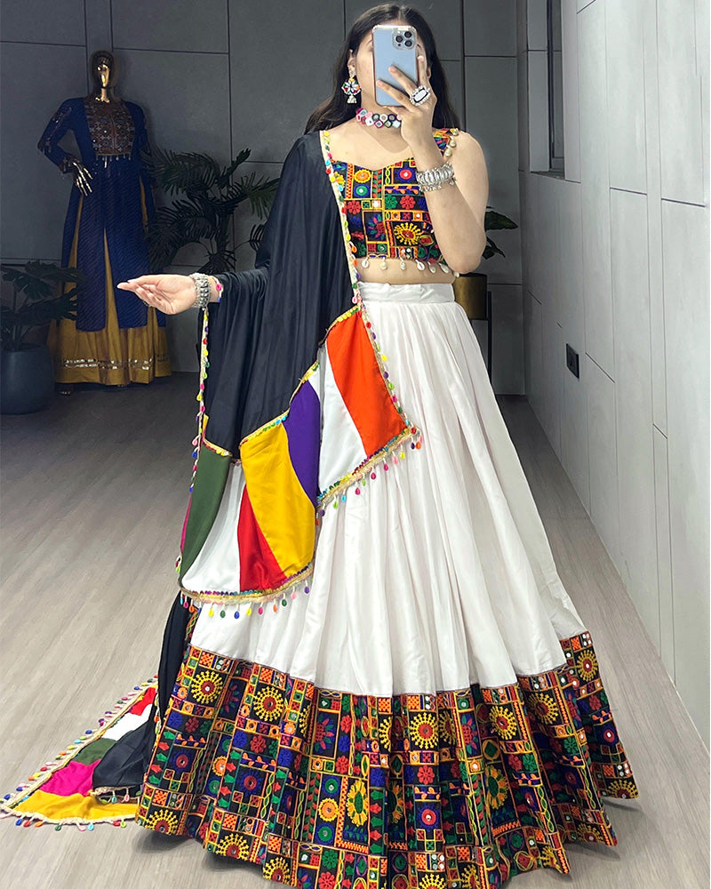 8 Color Pure Rayon Cotton Navratri Lehenga Choli - ETHNICDEAL