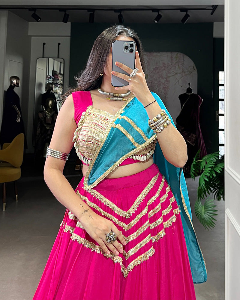 Traditional Pink Color Pure Rayon Lehenga Choli - ETHNICDEAL