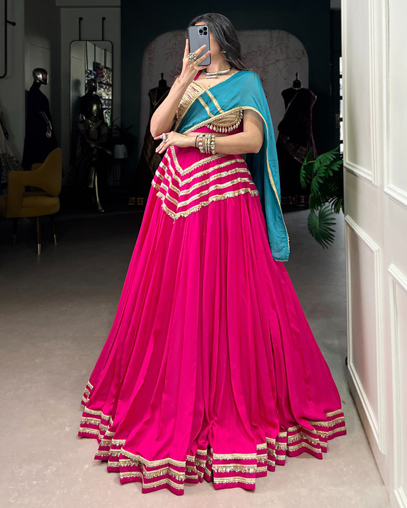 Traditional Pink Color Pure Rayon Lehenga Choli - ETHNICDEAL
