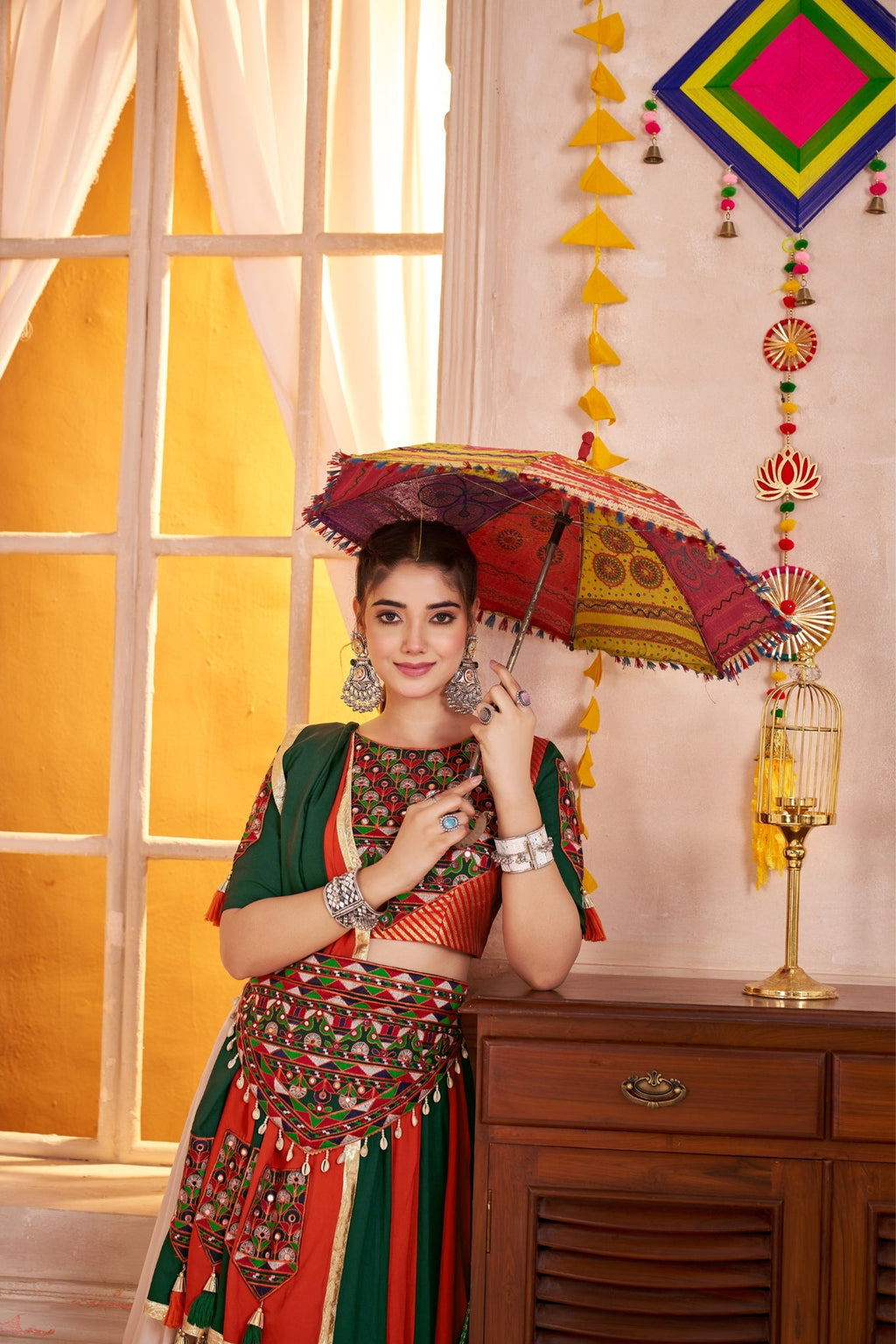 Beautiful Multi Color Classic Navratri Lehenga Choli Set - ETHNICDEAL