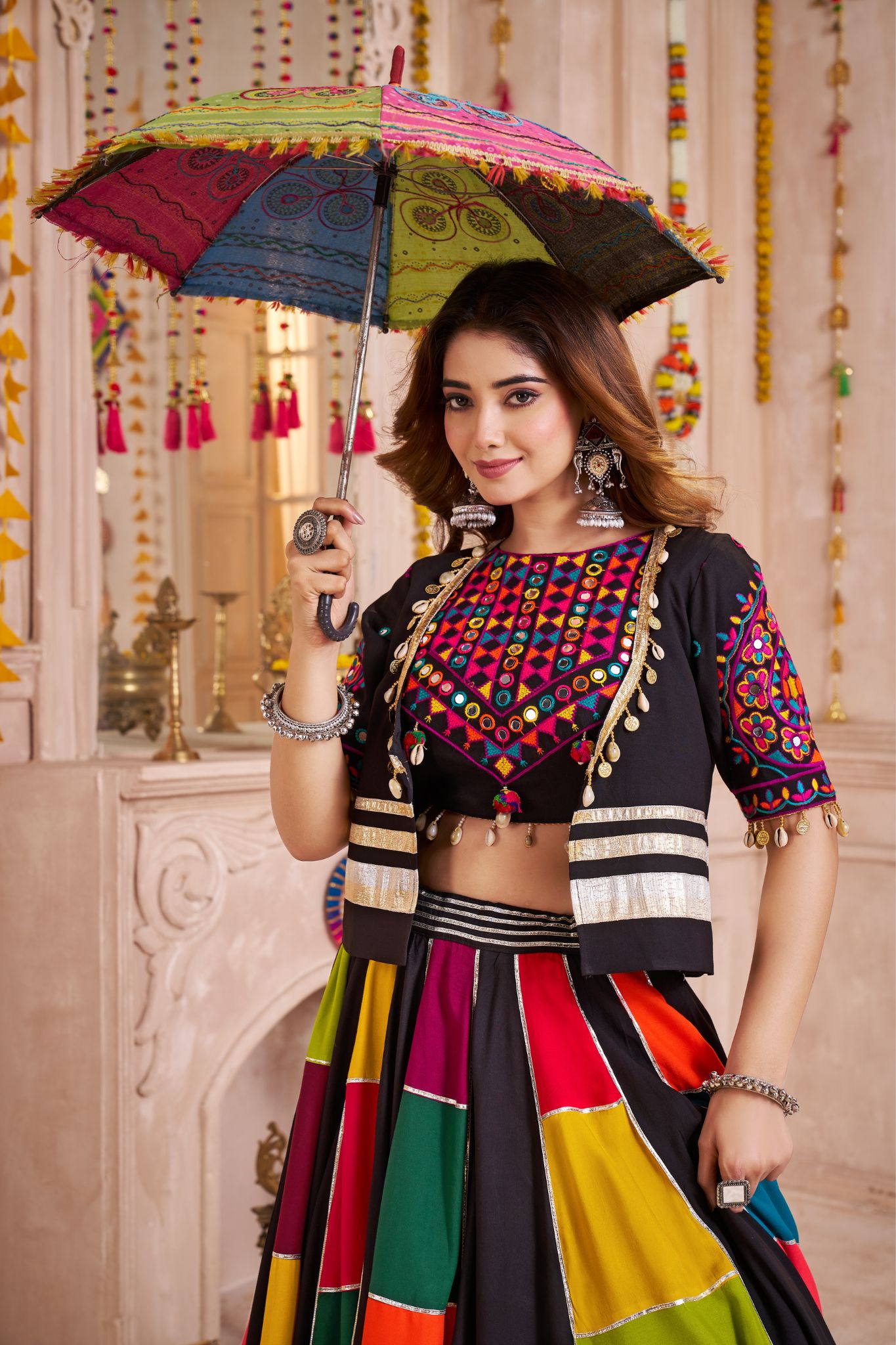Graceful Black Stylish Designer Navaratri Lehenga Choli - ETHNICDEAL