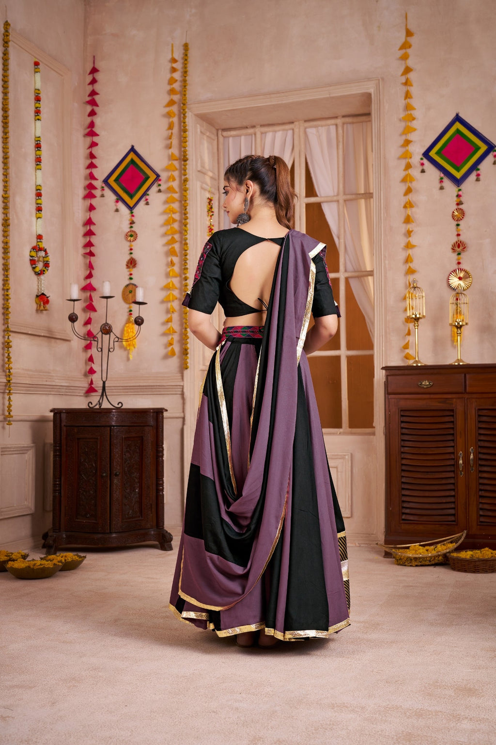 Multi Color Stunning Navratri Lehenga Choli Set - ETHNICDEAL