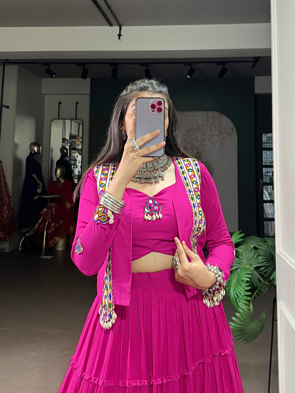 Magnificent Pure Rayon Navratri Lehenga Choli – Elegant Traditional Garba & Dandiya Outfit - ETHNICDEAL