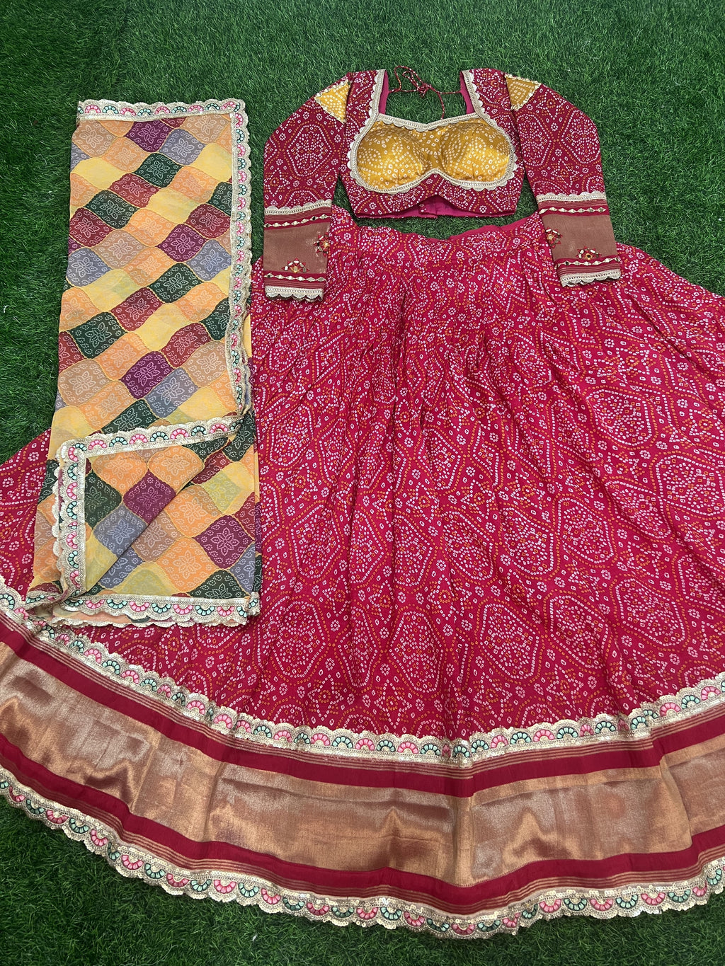 Amazing Rani Pink Gaji Silk Printed Zari Thread Sequins Worked Lehenga Choli - Ethnicwish