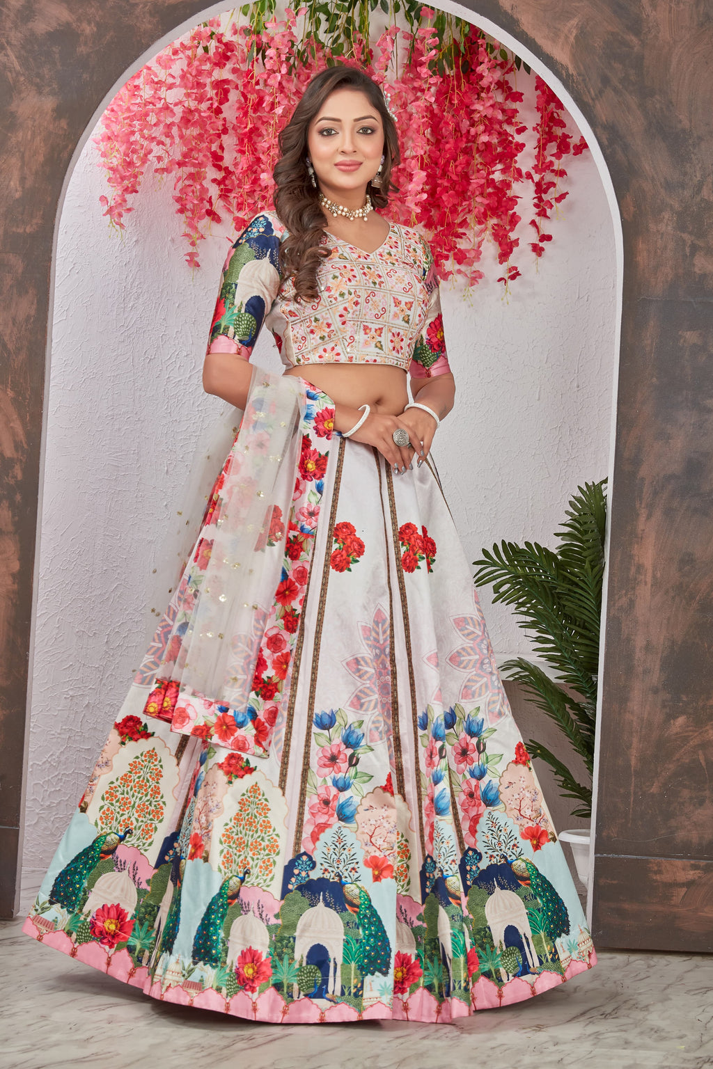 Fabulous Floral Digital Printed Fully Stitched Lehenga Choli Set - Ethnicwish