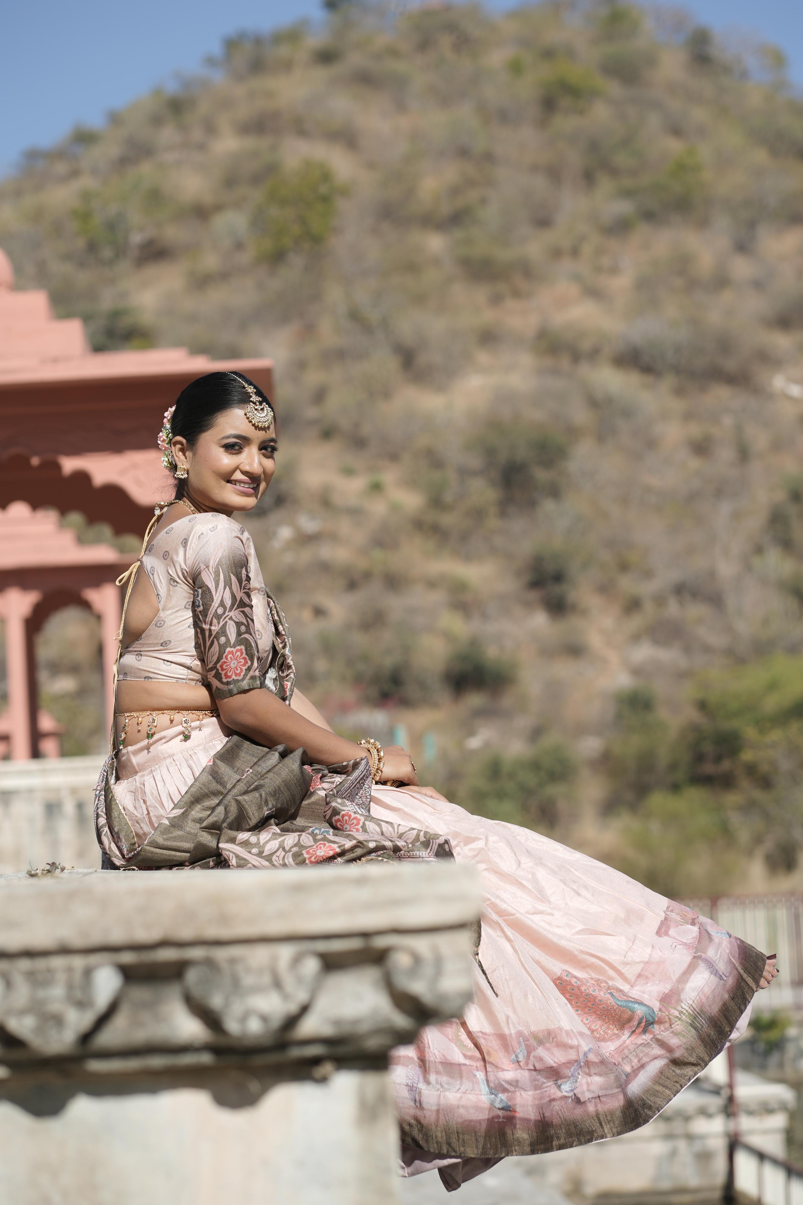Graceful Pure Manipuri Silk Printed Designer Lehenga Choli Set - Ethnicwish