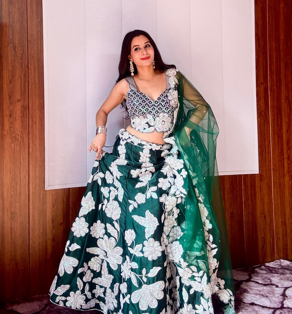 Exquisite Kasturi Silk Georgette Lehenga Set – A Perfect Blend of Glamour & Tradition - ETHNICDEAL