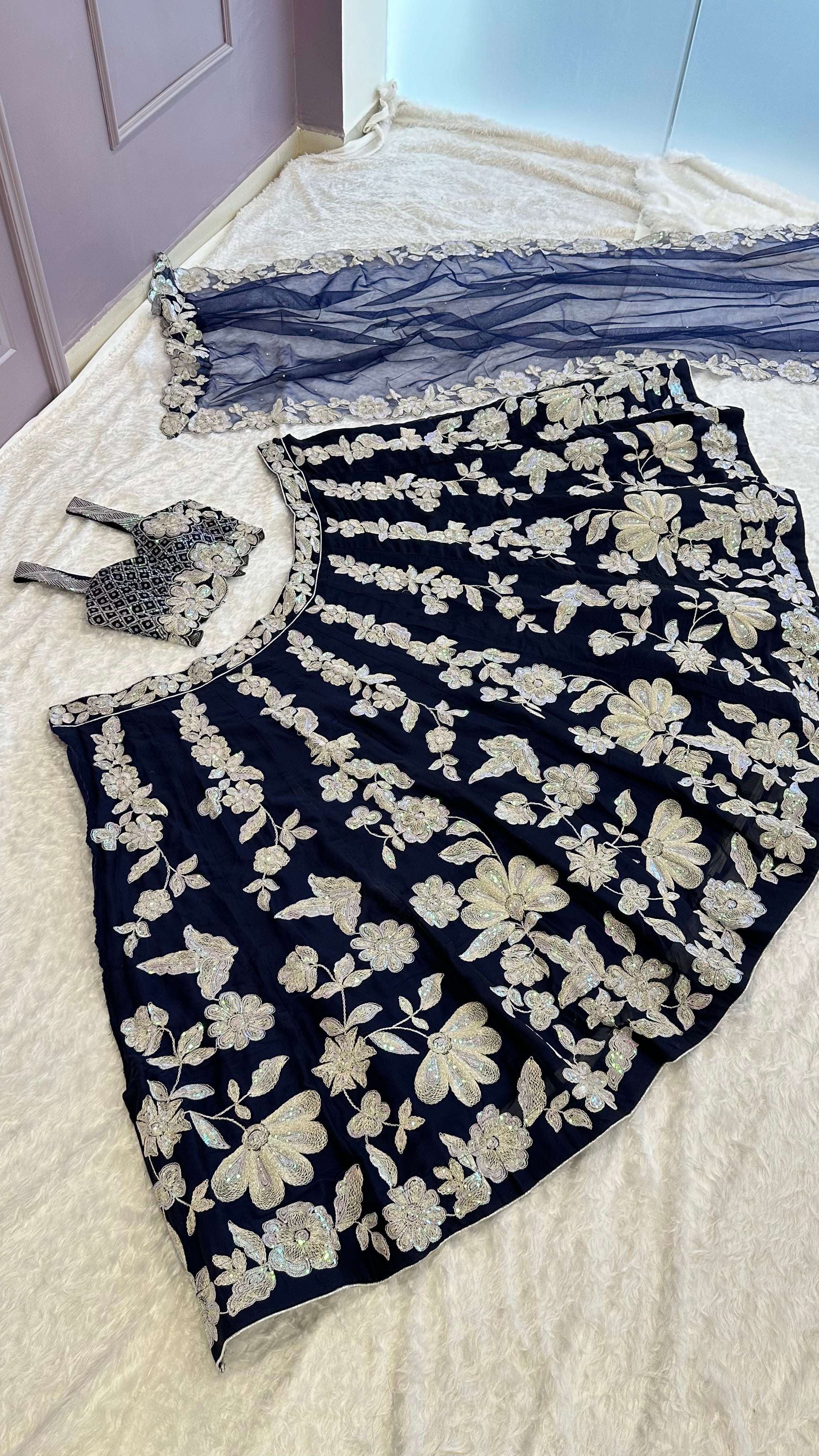 Exquisite Kasturi Silk Georgette Lehenga Set – A Perfect Blend of Glamour & Tradition - ETHNICDEAL