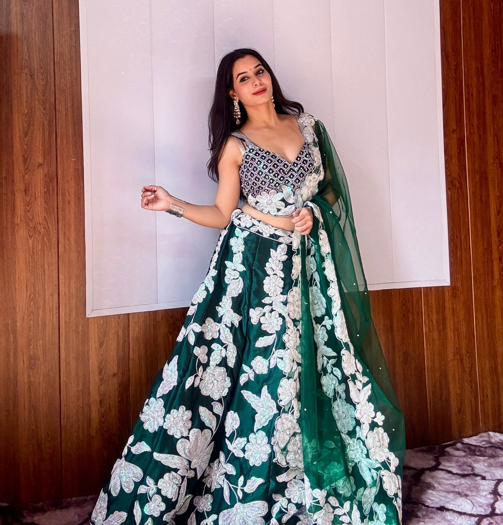 Exquisite Kasturi Silk Georgette Lehenga Set – A Perfect Blend of Glamour & Tradition - ETHNICDEAL
