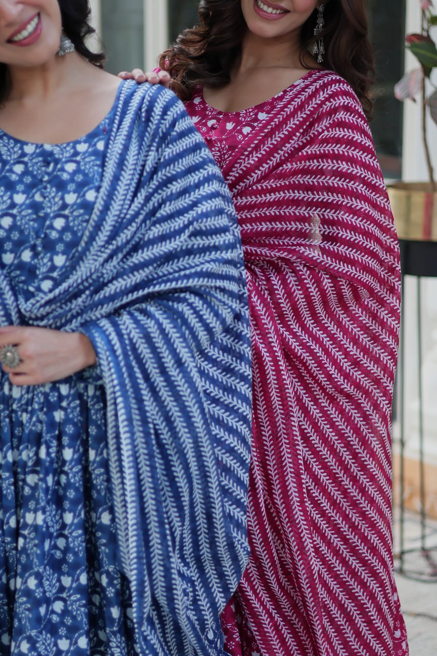 Elegant Pure Cotton Suit Set Full Sleeves With Matching Dupatta - ETHNICDEAL