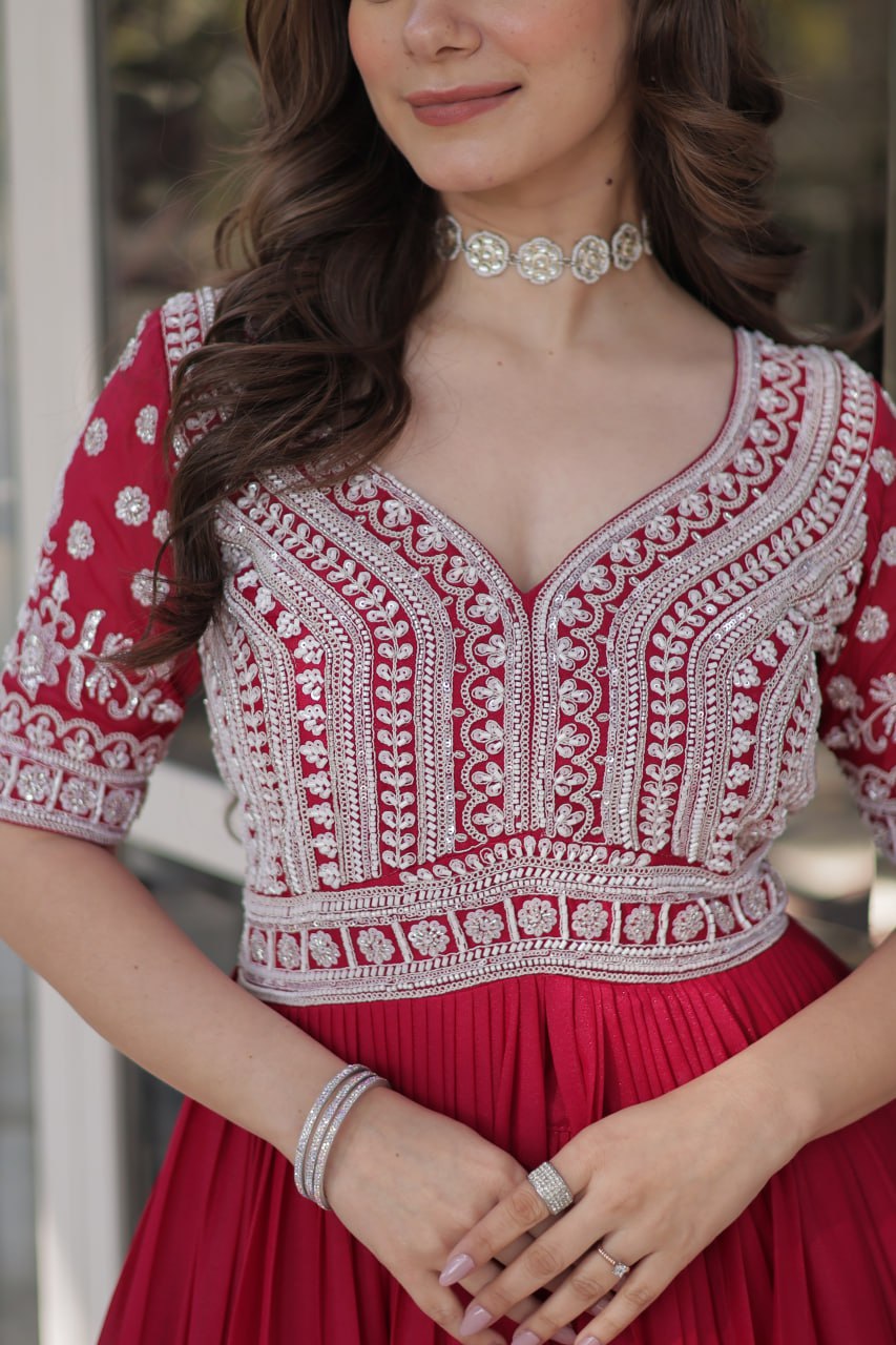 Elegant Star Georgette Lehenga Kurti Set – Fusion of Grace & Glamour - ETHNICDEAL