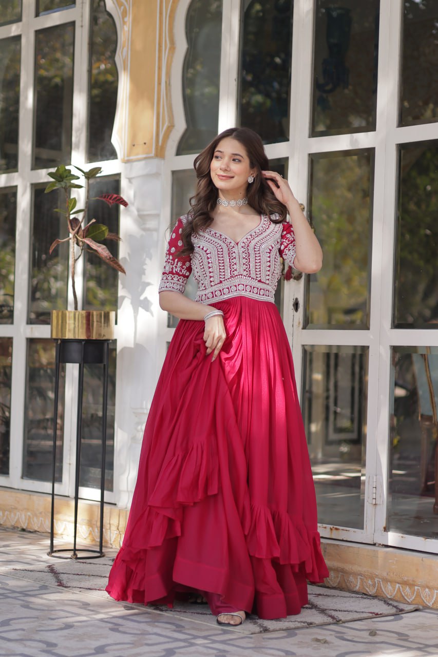 Elegant Star Georgette Lehenga Kurti Set – Fusion of Grace & Glamour - ETHNICDEAL