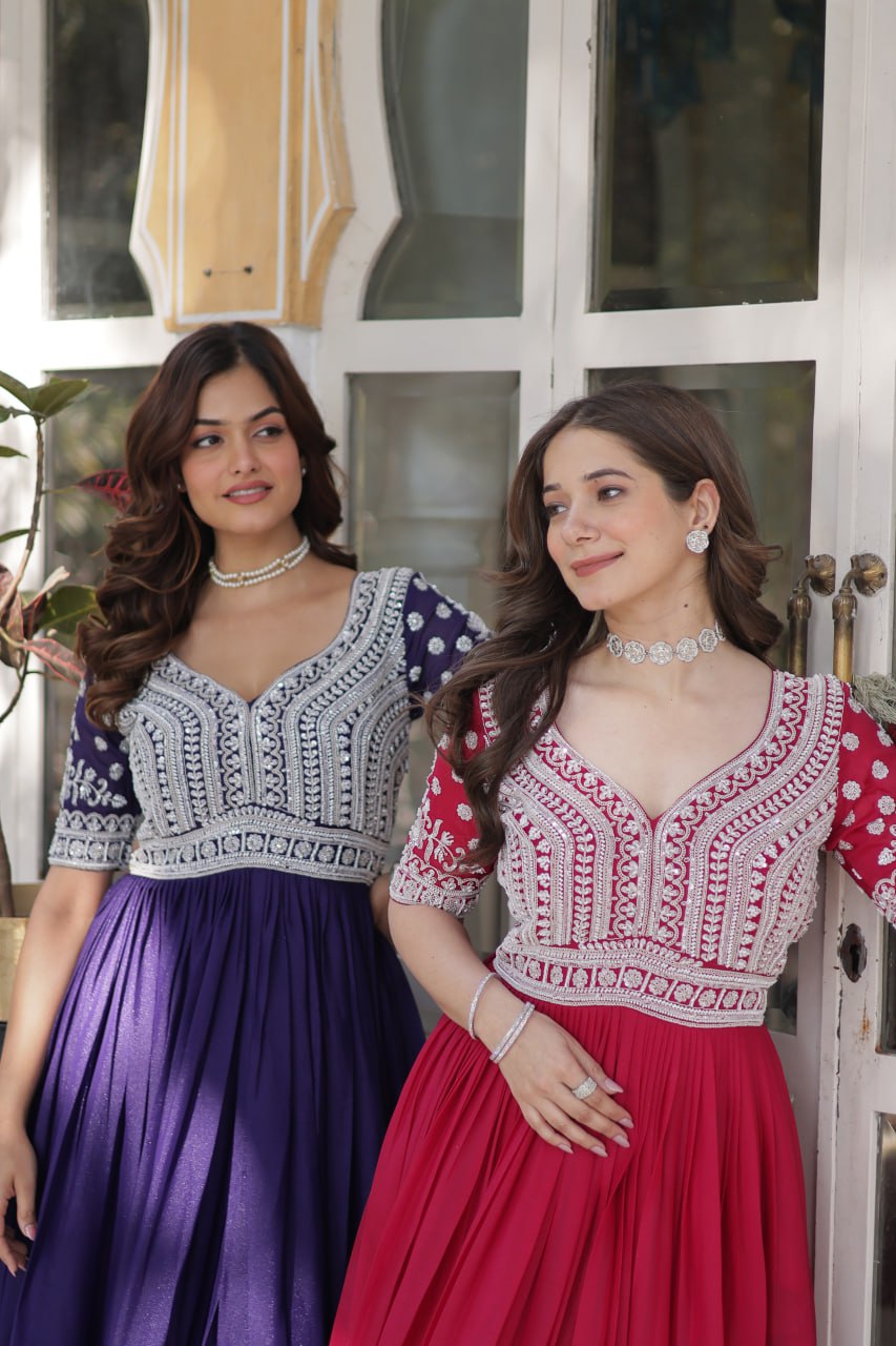 Elegant Star Georgette Lehenga Kurti Set – Fusion of Grace & Glamour - ETHNICDEAL