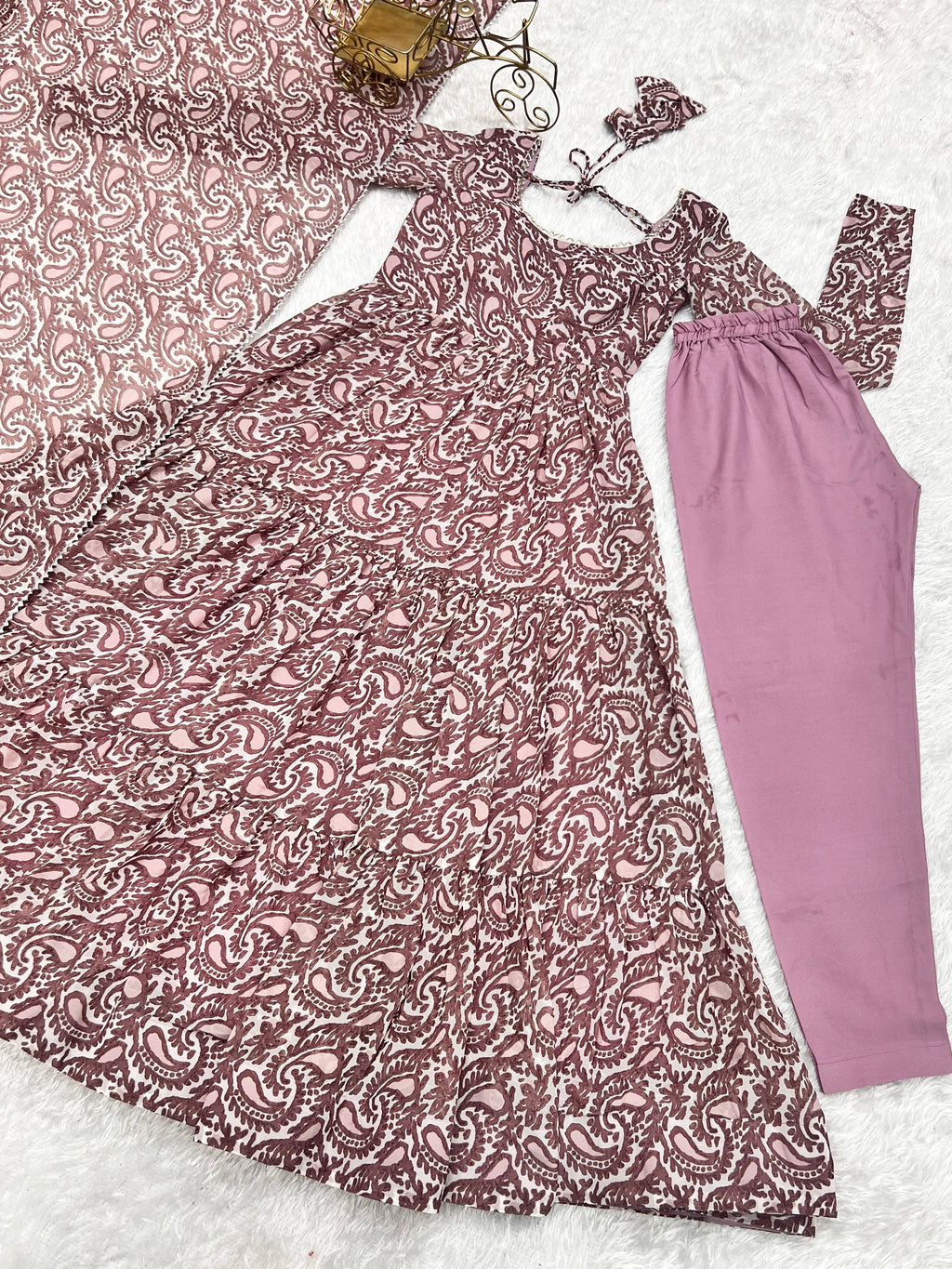 Amazing Digital Printed Faux Georgette Anarkali Pant Suit - Ethnicwish