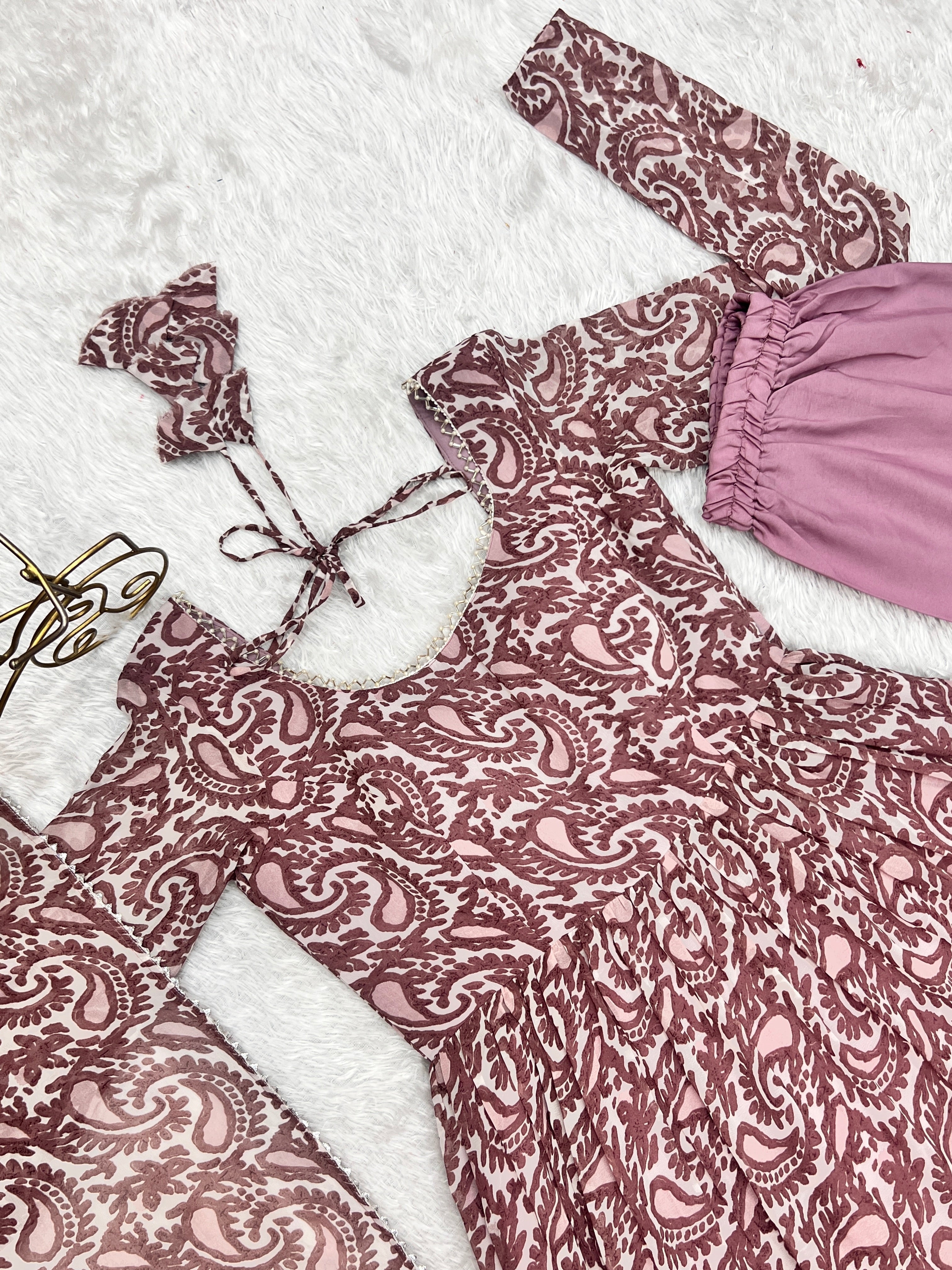 Amazing Digital Printed Faux Georgette Anarkali Pant Suit - Ethnicwish