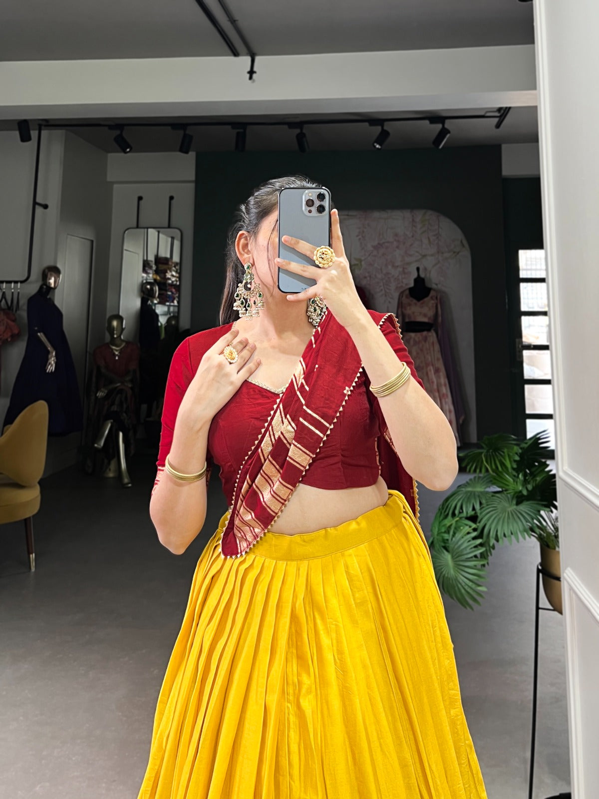 Amazing Pure Chanderi Zari Weaving Border Worked Lehenga Choli - ETHNICDEAL