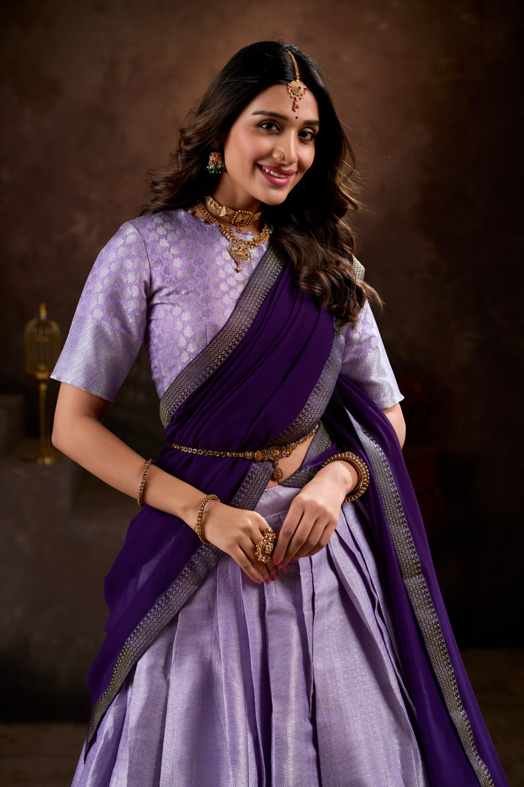 Radiant Jacquard Silk Weaving Worked Lehenga Choli Set - Ethnicwish