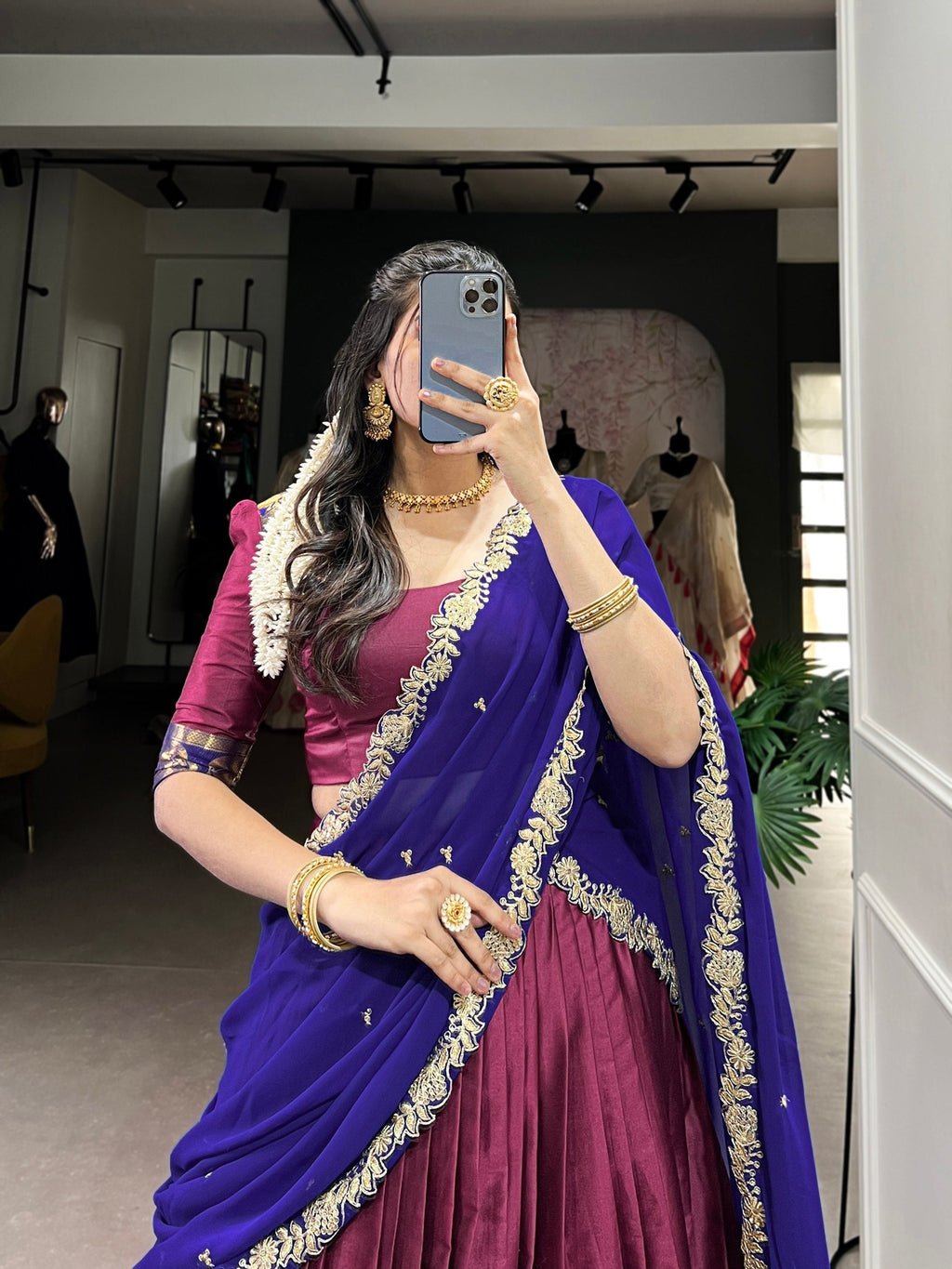 Adorable Narayan Pattu Zari Weaving Worked Lehenga Choli - ETHNICDEAL