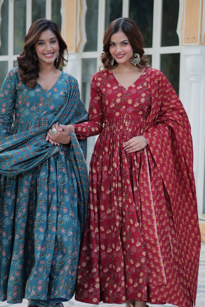 Elegant Pure Cotton 3-Piece Suit Set - ETHNICDEAL