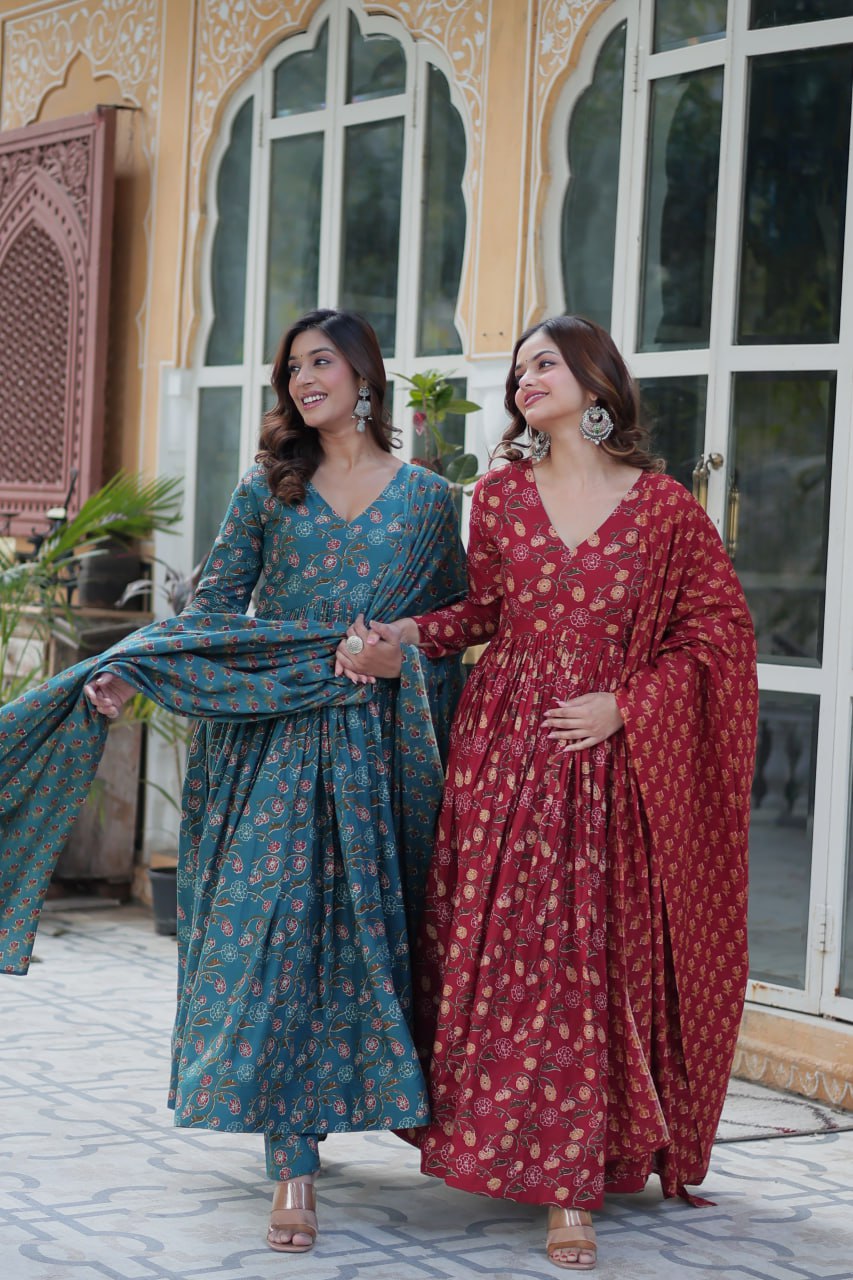 Elegant Pure Cotton 3-Piece Suit Set - ETHNICDEAL