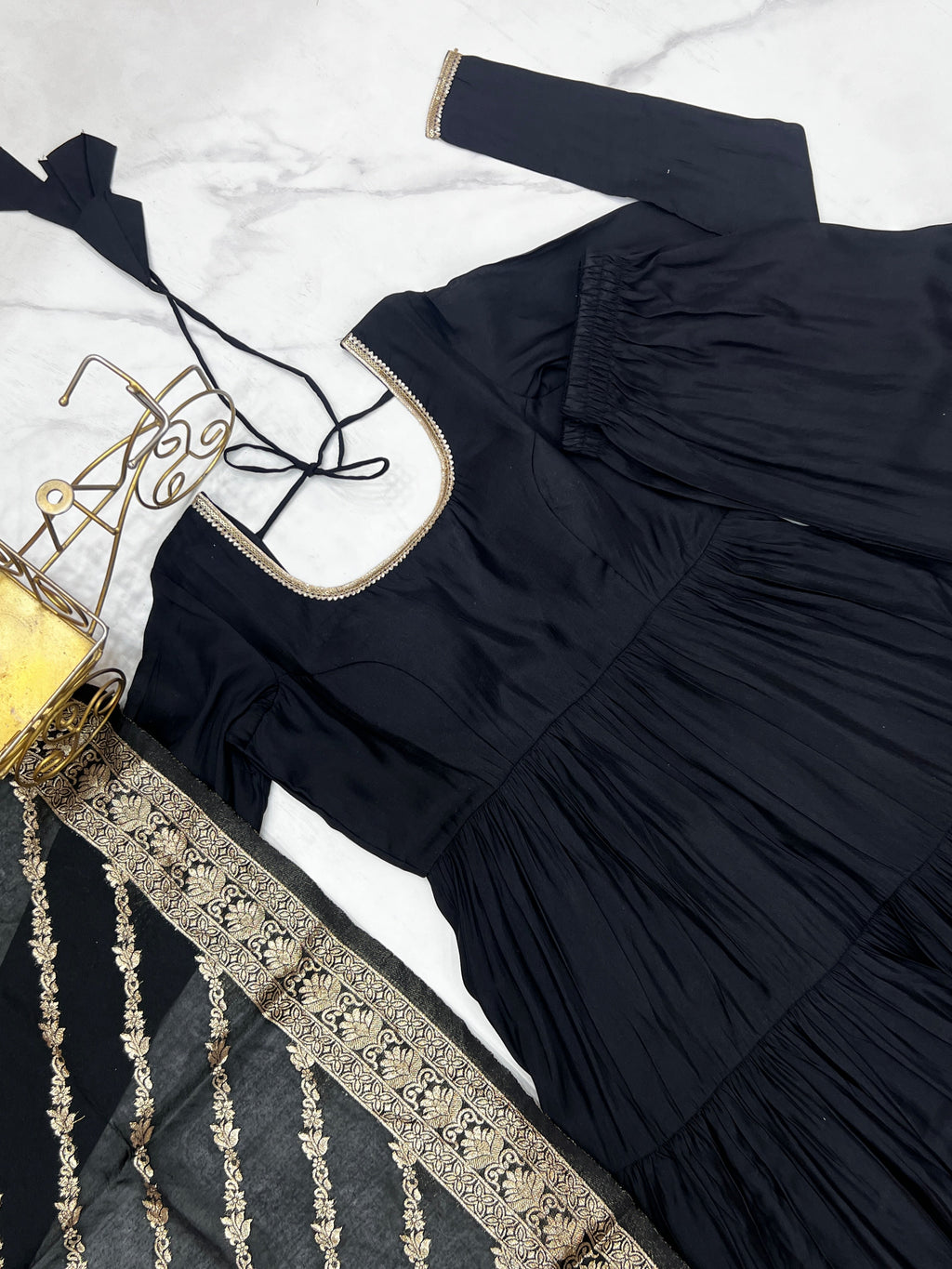 Elegant Pure Roman Silk 9 Mtr Flared Designer Anarkali Suit - ETHNICDEAL