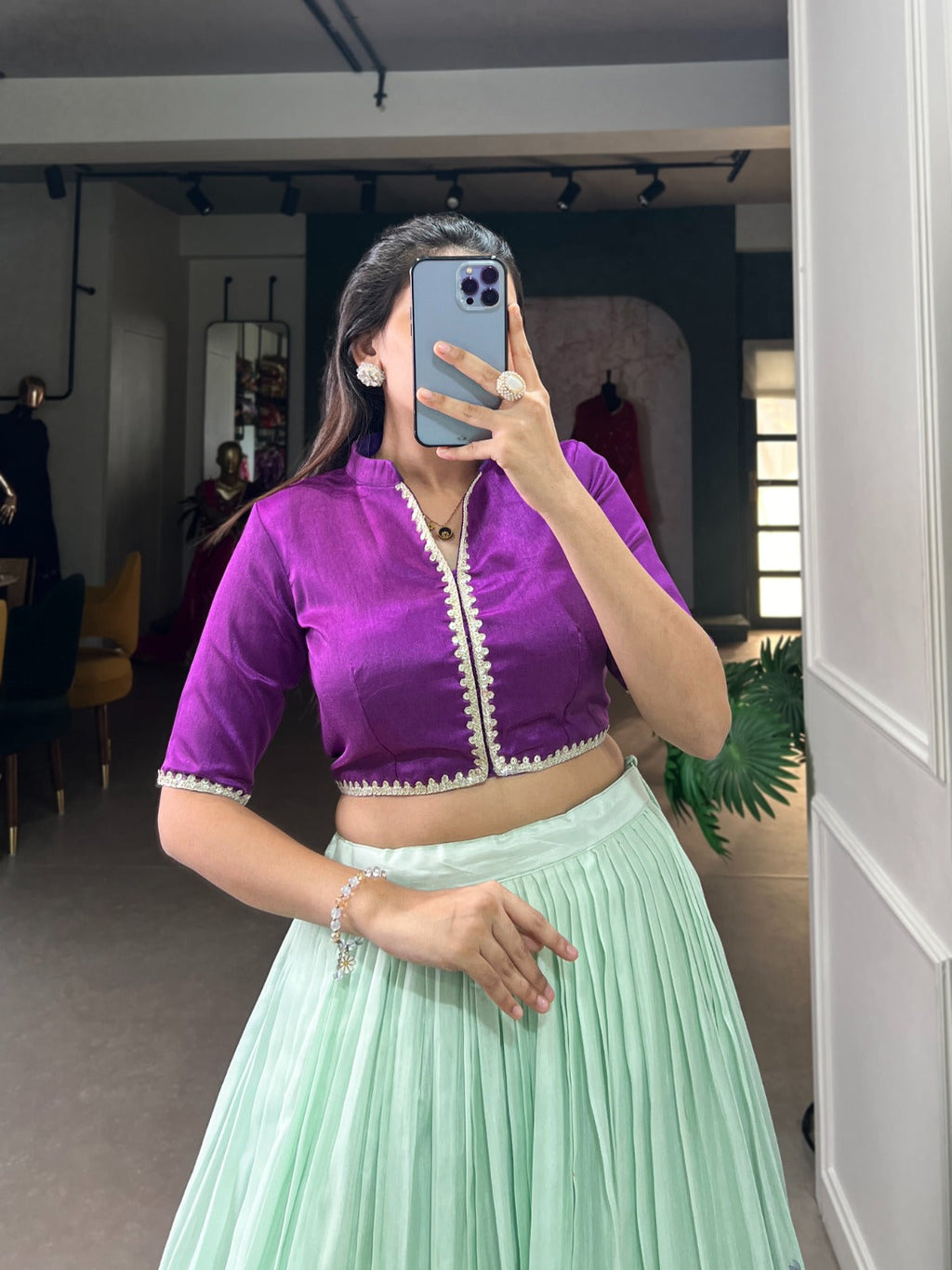 Spectacular Cotton Silk Floral Digital Printed Lehenga With Blouse - Ethnicwish