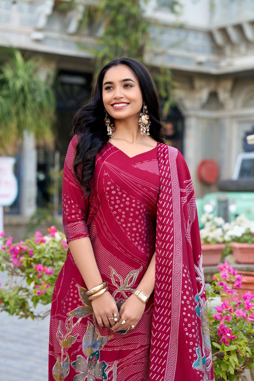 Spellbinding Roman Silk Floral Printed Top Palazzo Suit - Ethnicwish