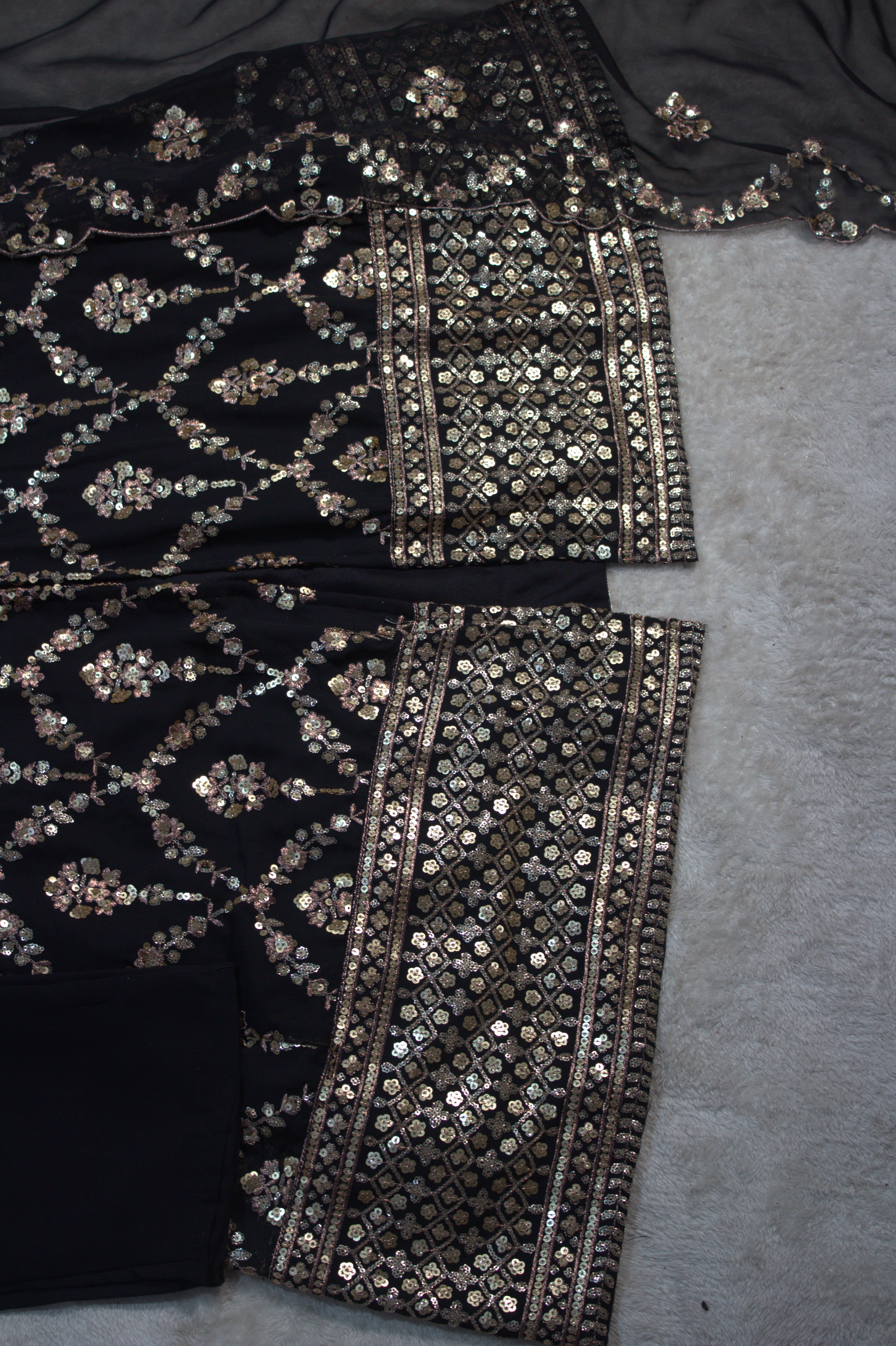 Barkha's Black Colored Anarkali Suit Set