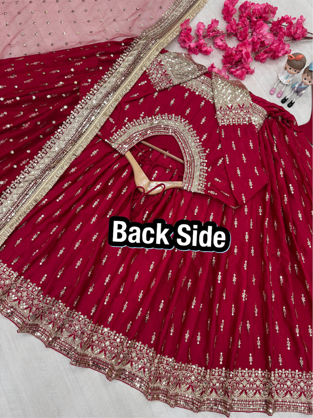 Elegant Chinon Silk Embroidered Anarkali Pant Set – Fully Stitched & Ready to Wear - ETHNICDEAL