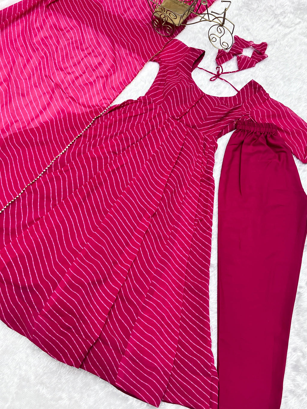 Splendid Faux Georgette Printed Fully Stitched Anarkali Pant Suit - Ethnicwish