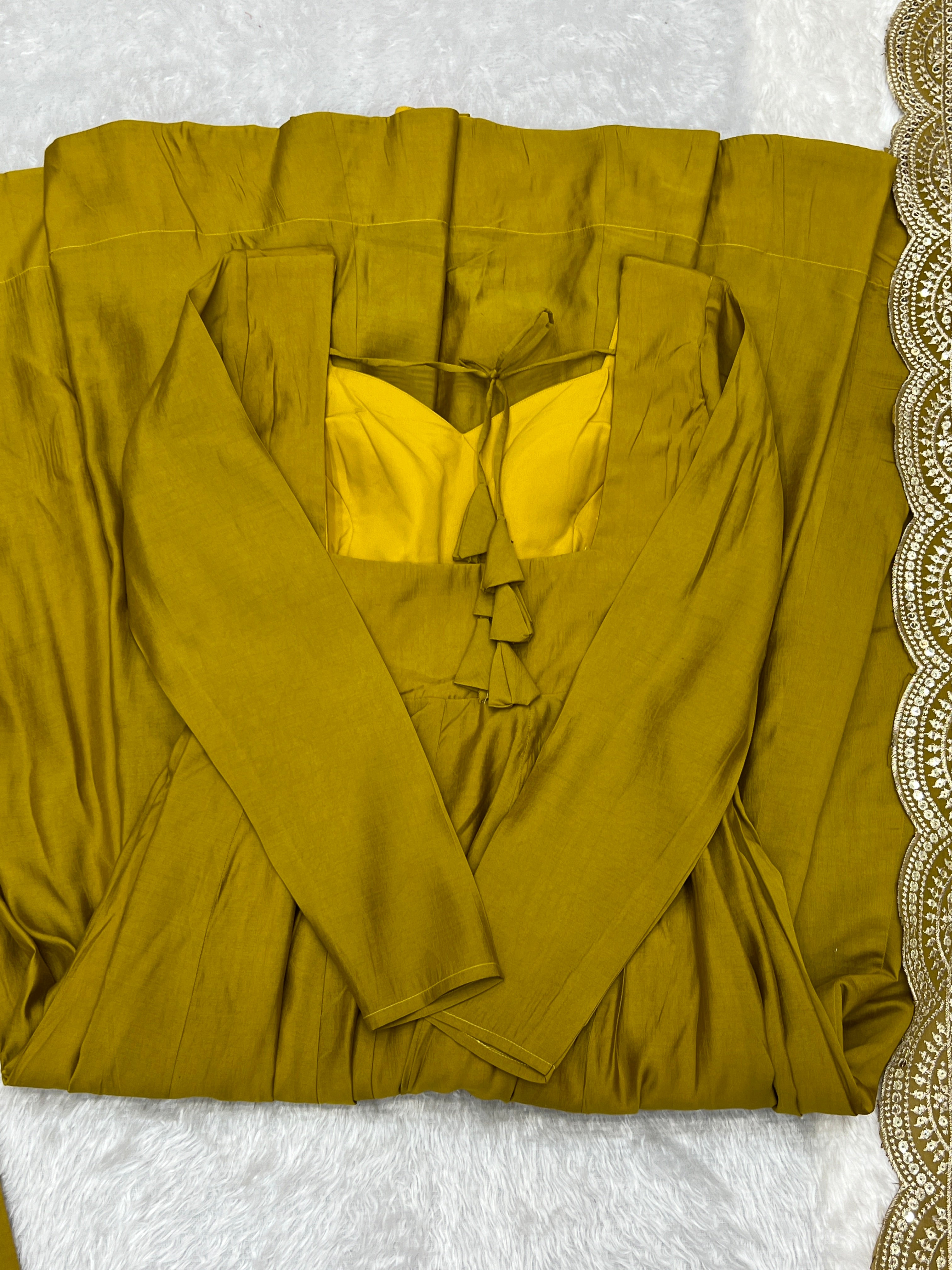 Exquisite Pure Romansilk Chanderi Designer Anarkali Pant Suit - Ethnicwish