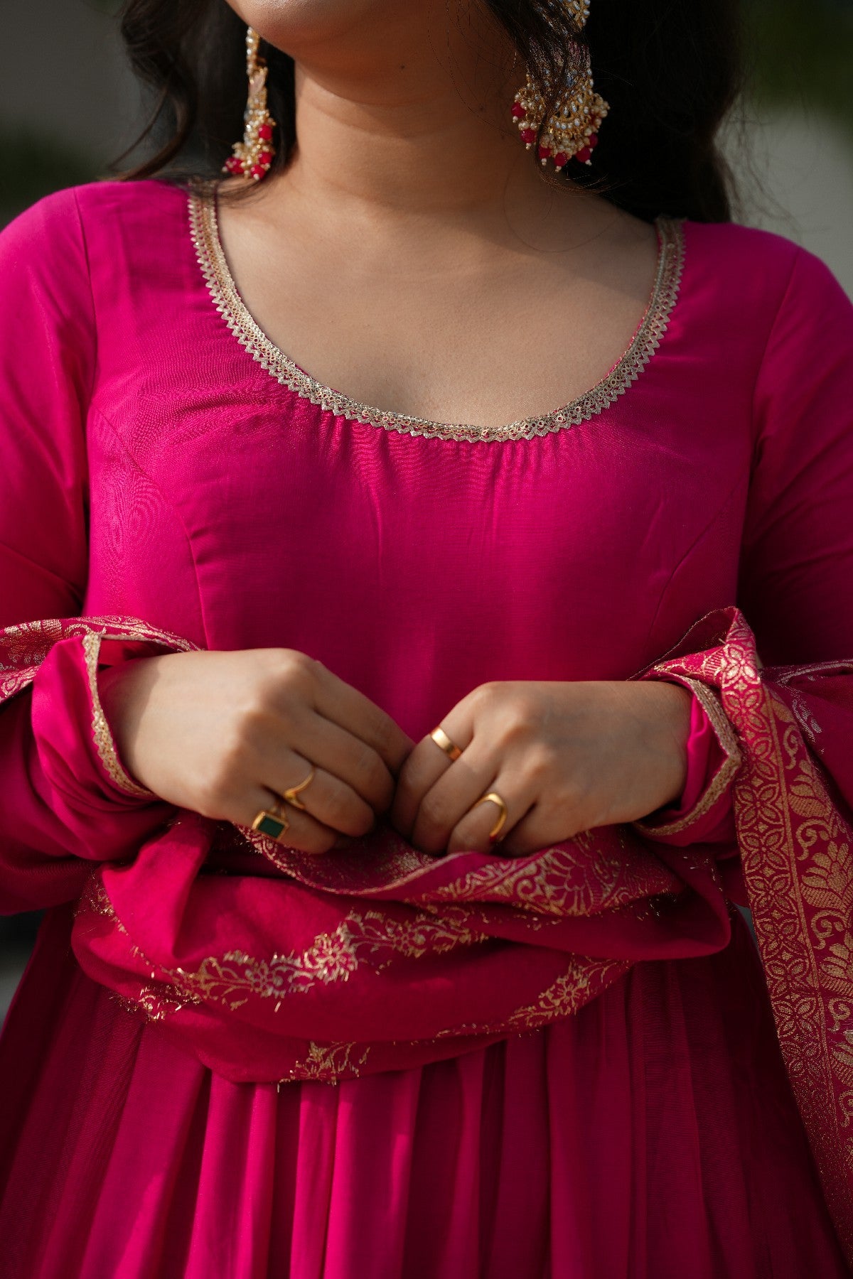 Appealing Pure Roman Silk Fully Stitched Anarkali Pant Suit - ETHNICDEAL