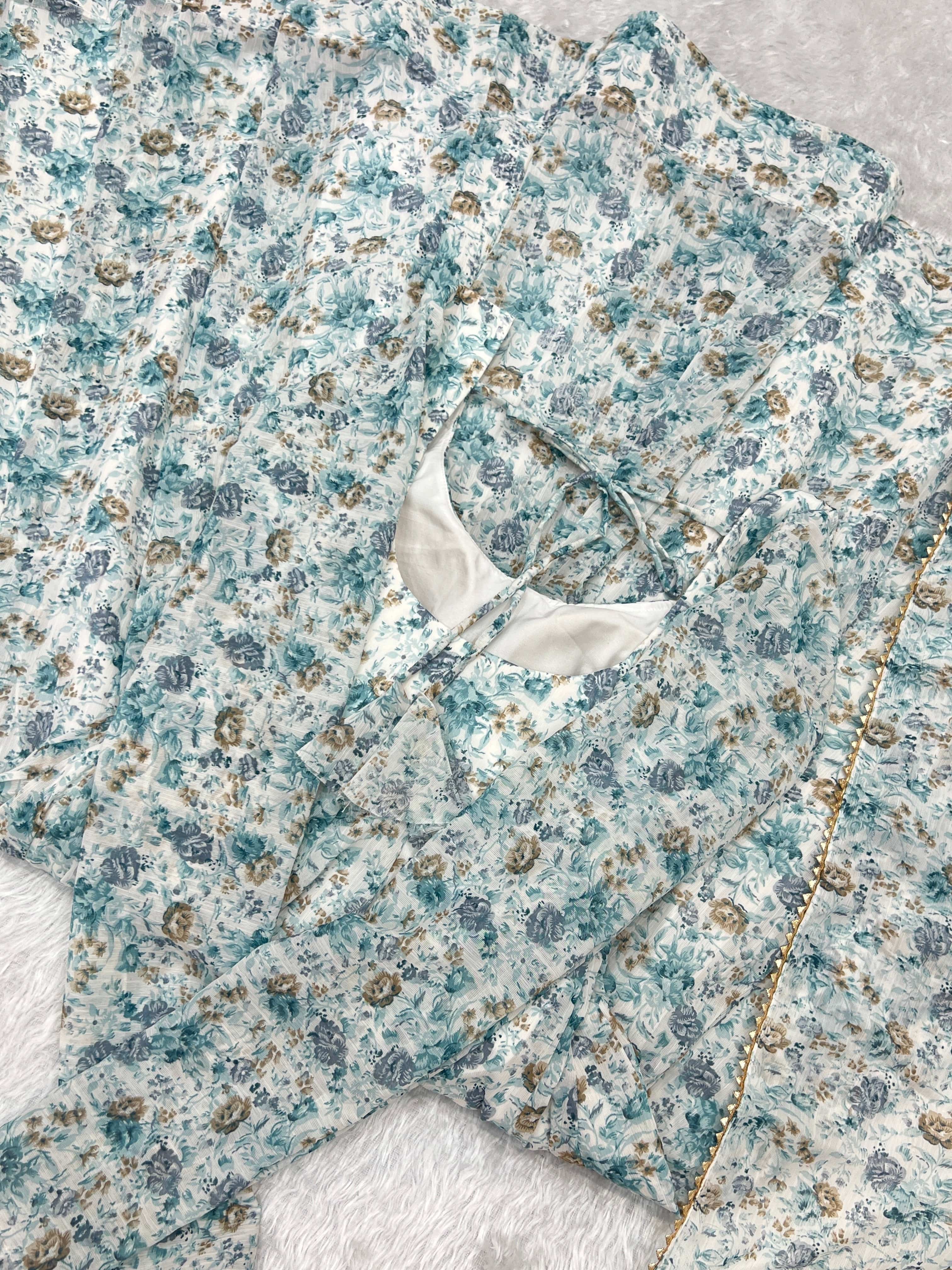 Exquisite Chiffon Floral Digital Printed Fully Stitched Anarkali Pant Suit - Ethnicwish