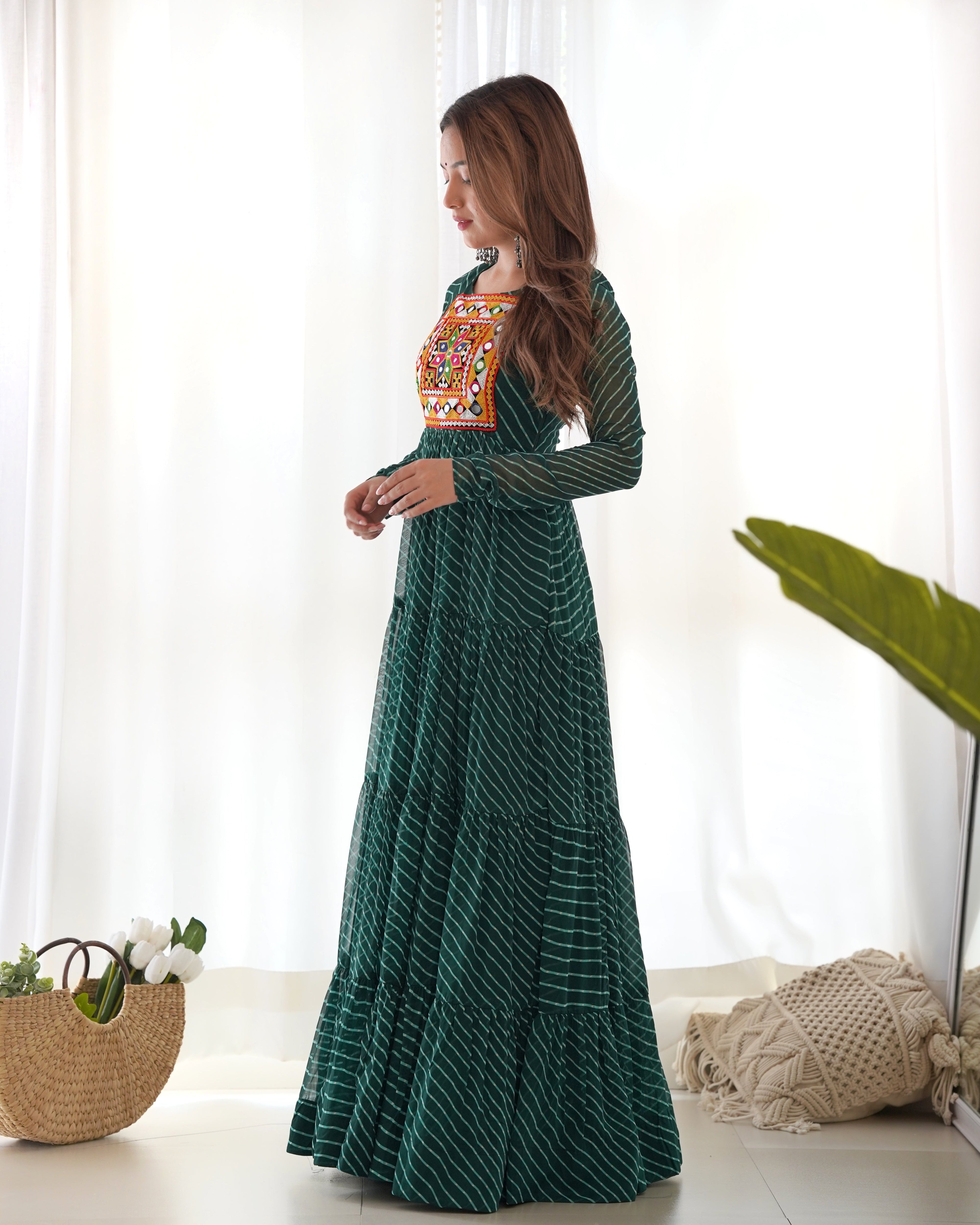 Arresting Navratri Wear Fully Stitched Designer Gown - Ethnicwish