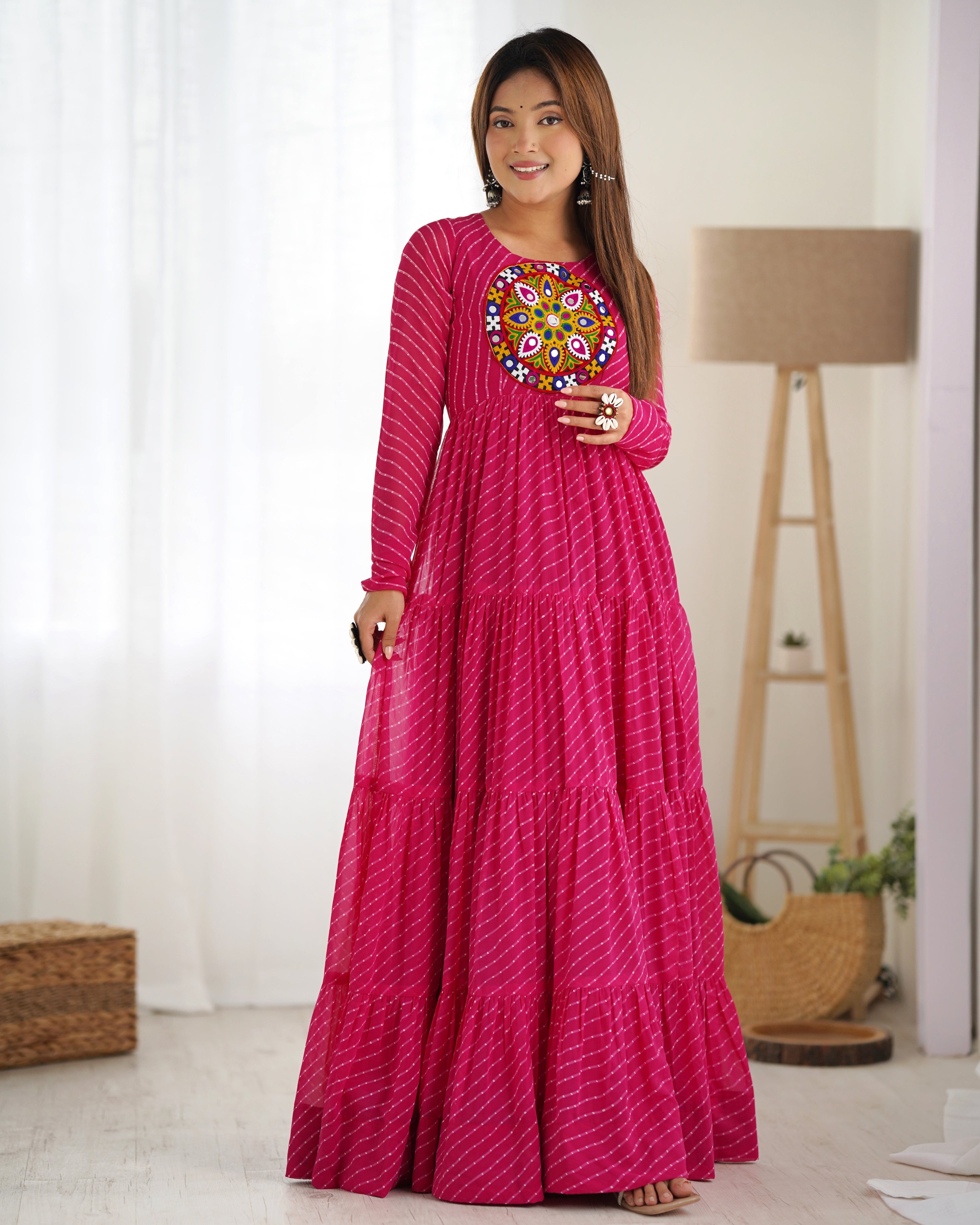 Arresting Navratri Wear Fully Stitched Designer Gown - Ethnicwish