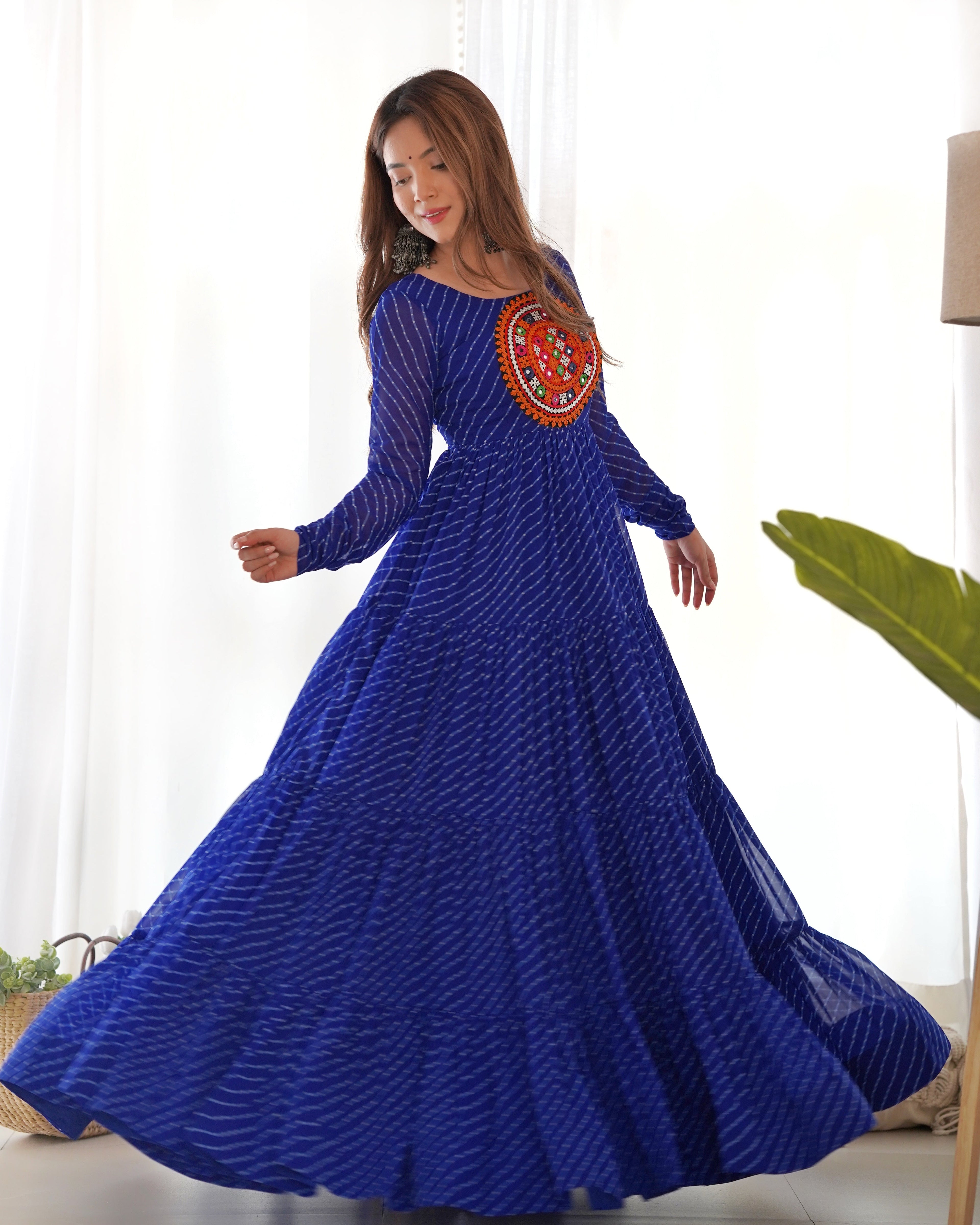 Arresting Navratri Wear Fully Stitched Designer Gown - Ethnicwish