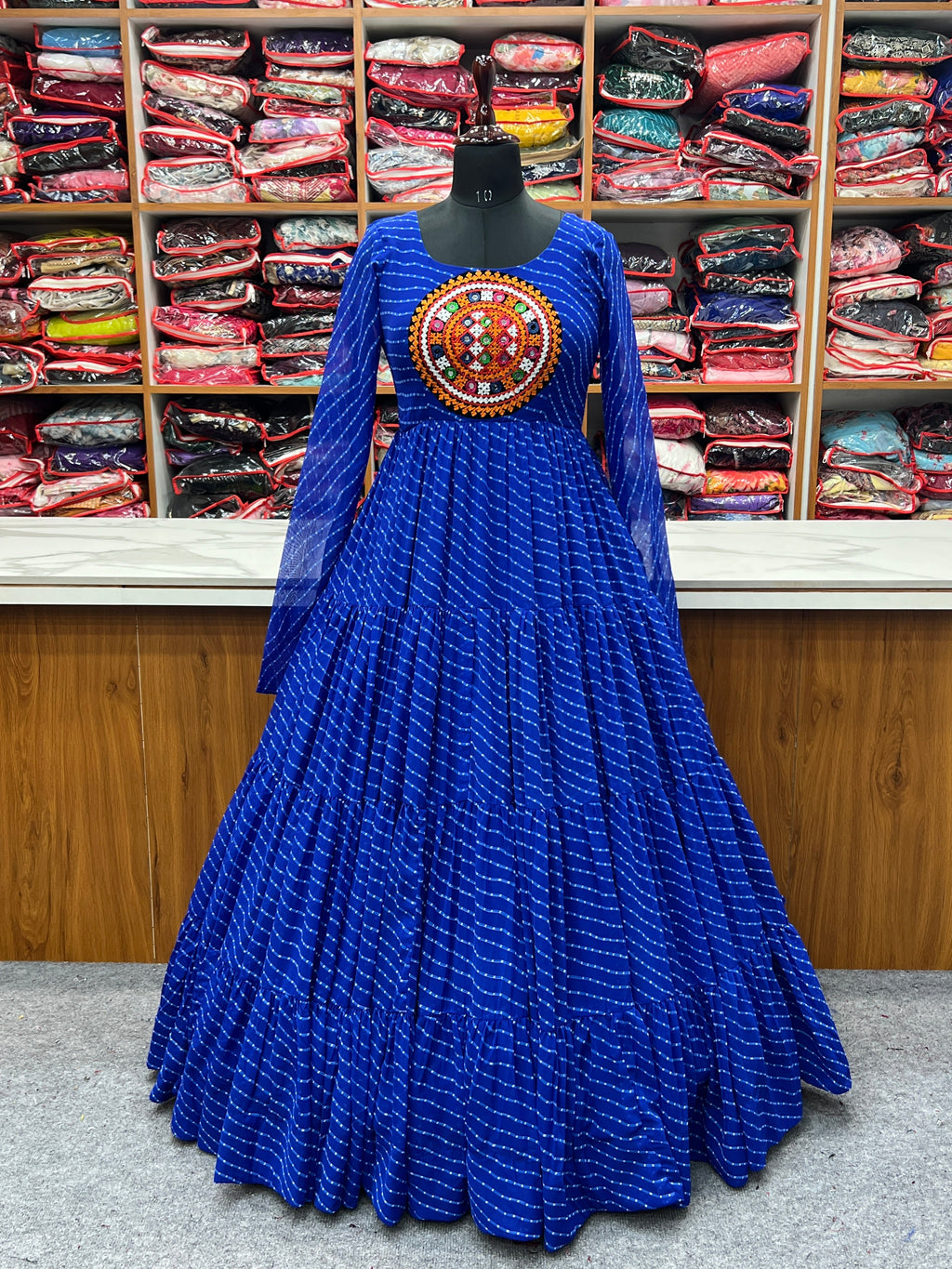 Arresting Navratri Wear Fully Stitched Designer Gown - Ethnicwish