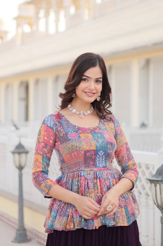 Hypnotic Faux Georgette Crush Pleating Lehenga Choli Set - Ethnicwish