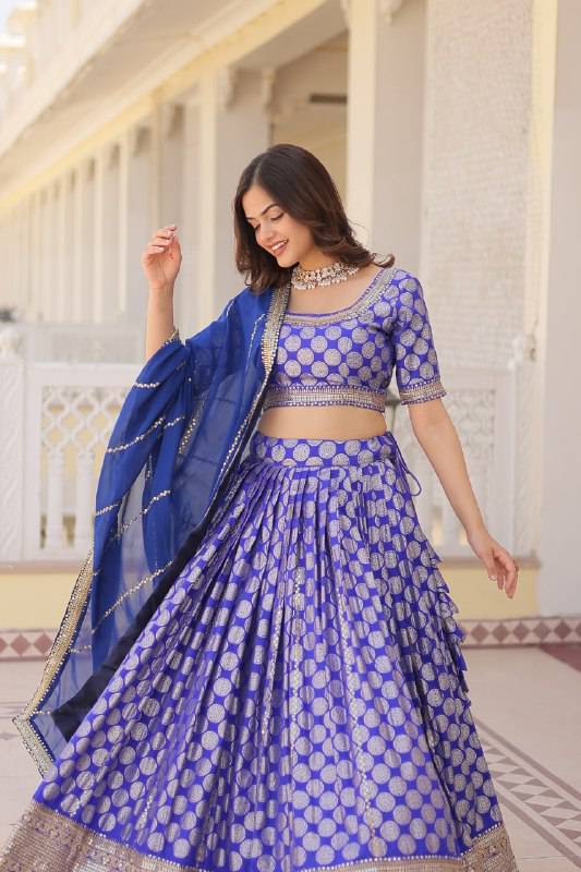 Gorgeous Viscous Jacquard Wedding Wear Lehenga Choli - Ethnicwish