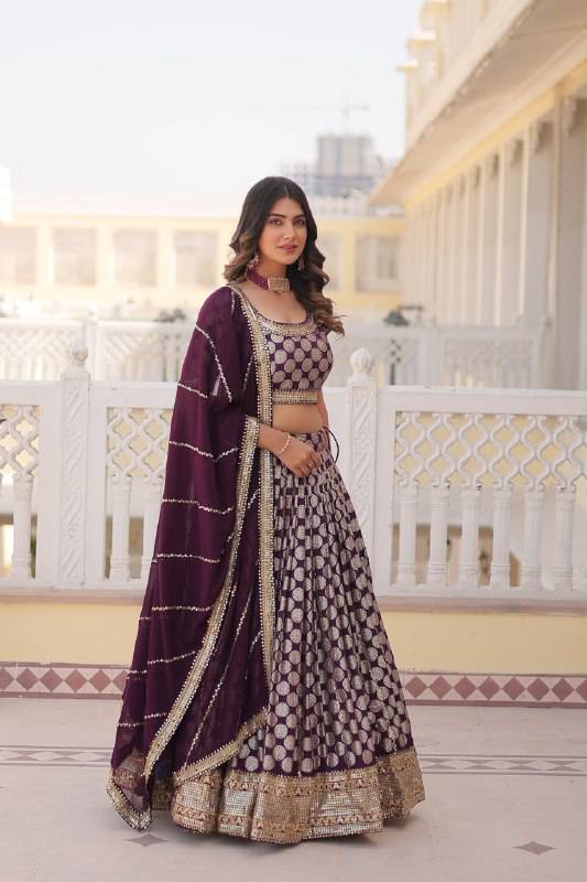 Gorgeous Viscous Jacquard Wedding Wear Lehenga Choli - Ethnicwish