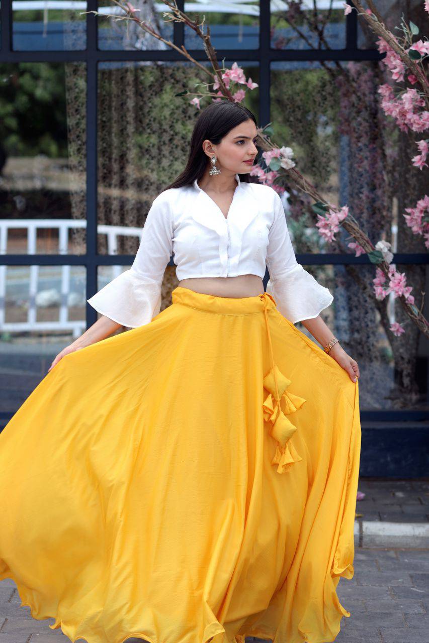 Passionate Chinon Fully Stitched Lehenga Choli Set - Ethnicwish