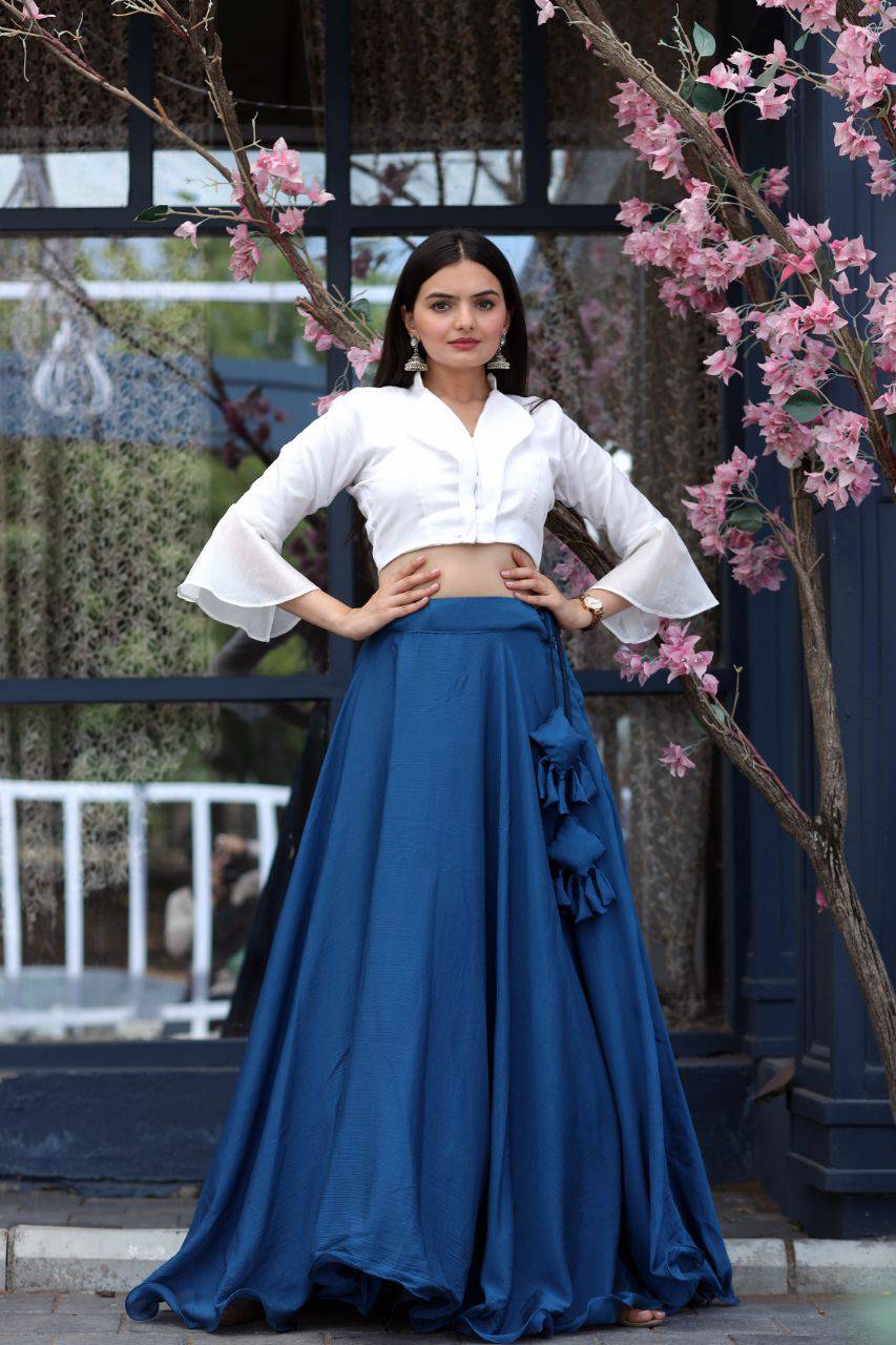 Passionate Chinon Fully Stitched Lehenga Choli Set - Ethnicwish