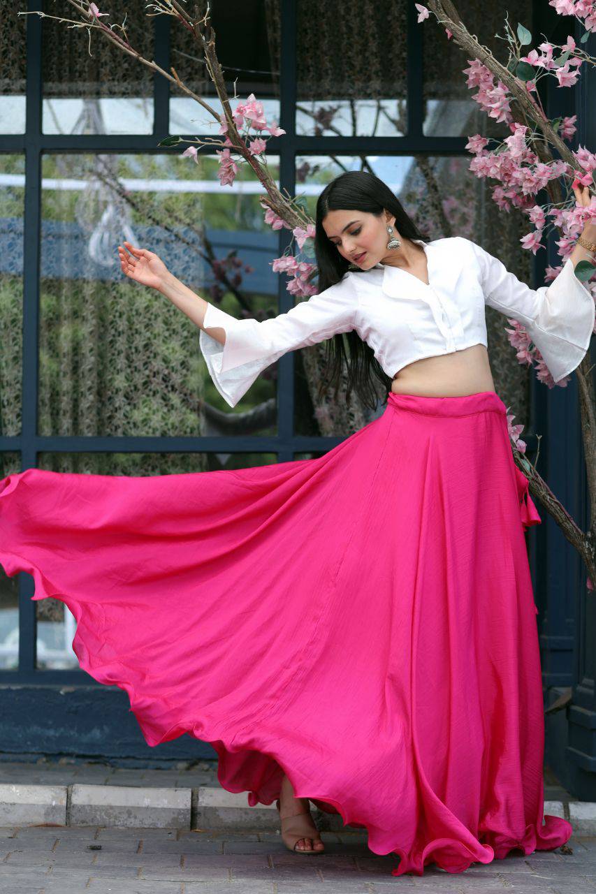 Passionate Chinon Fully Stitched Lehenga Choli Set - Ethnicwish